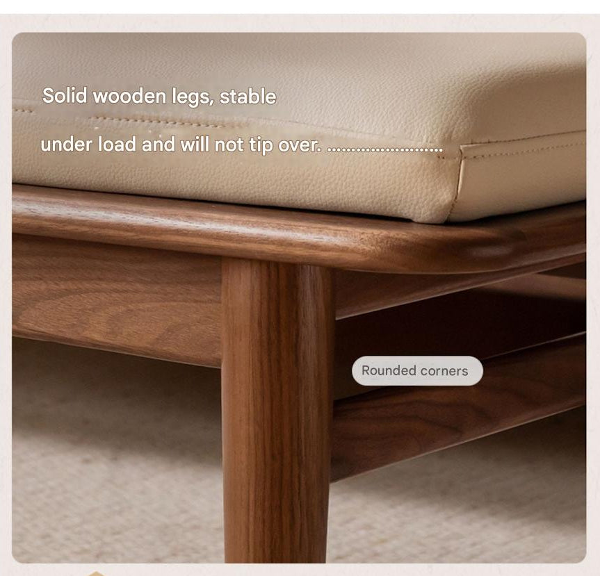 Black Walnut, Oak Solid Wood Soft Packed Bench