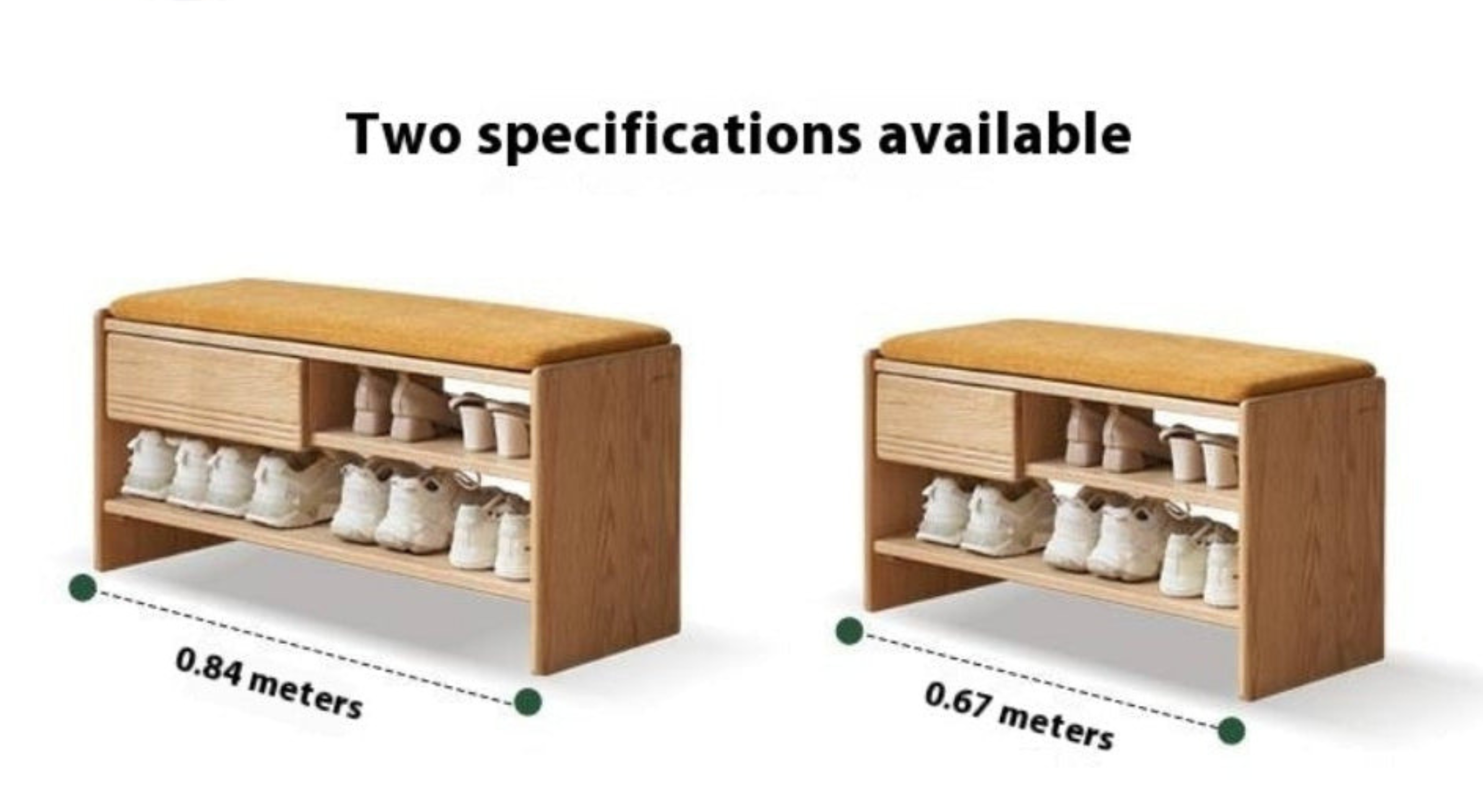 Oak Solid Wood Shoe Changing Stool