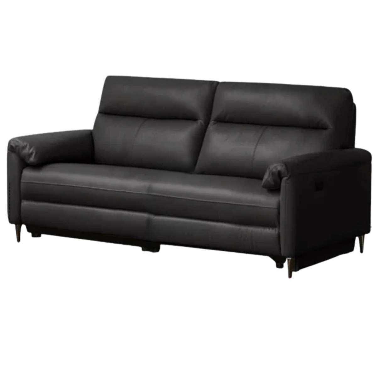Leather Power Reclining Sofa with Adjustable Headrest and USB Charging Port