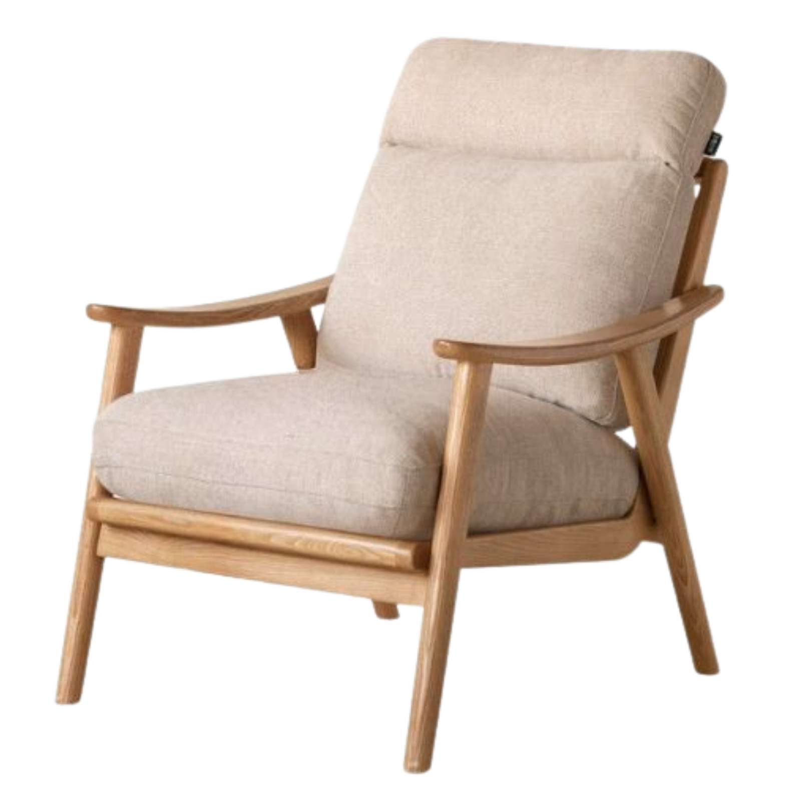 2 pcs Ash Solid Wood Genuine Leather, Fabrics Accent Chair, Modern Minimalist Lounge Chair