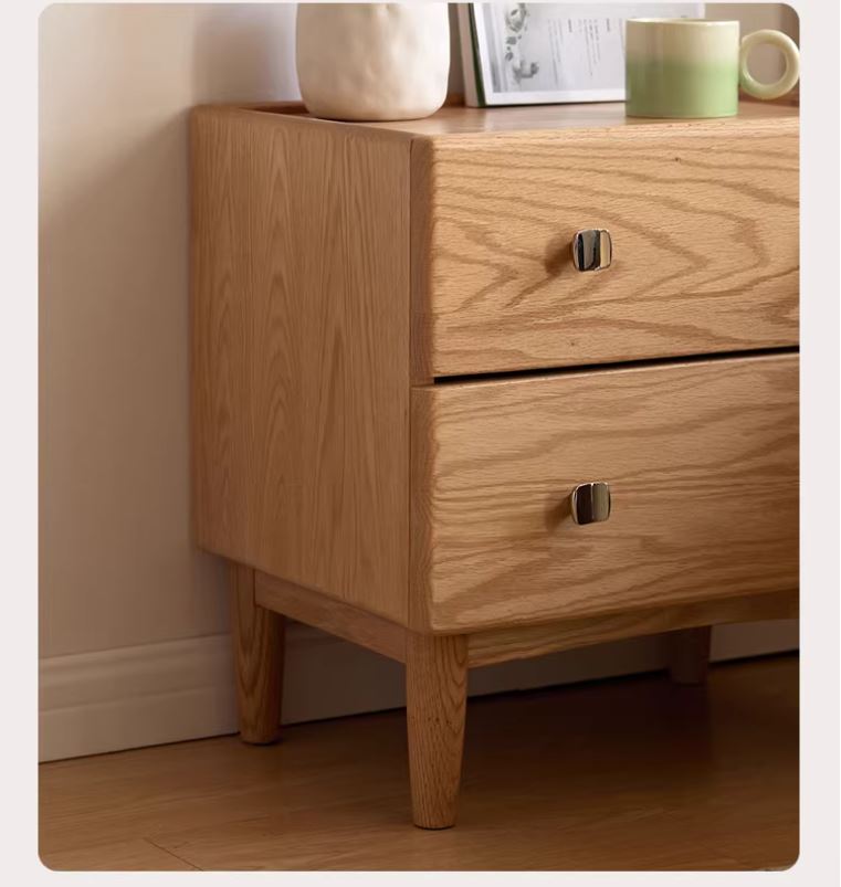 Oak Solid Wood Modern Minimalist Nightstand