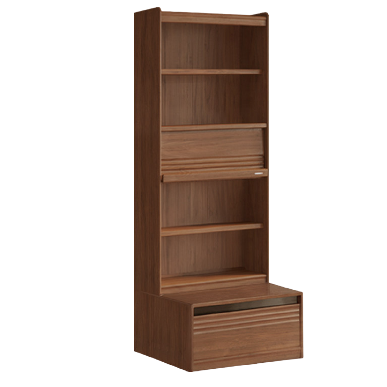 Black Walnut, Sandalwood, Oak, Ash Solid Wood Combination Bookcase with Floor Display and Luxury Storage