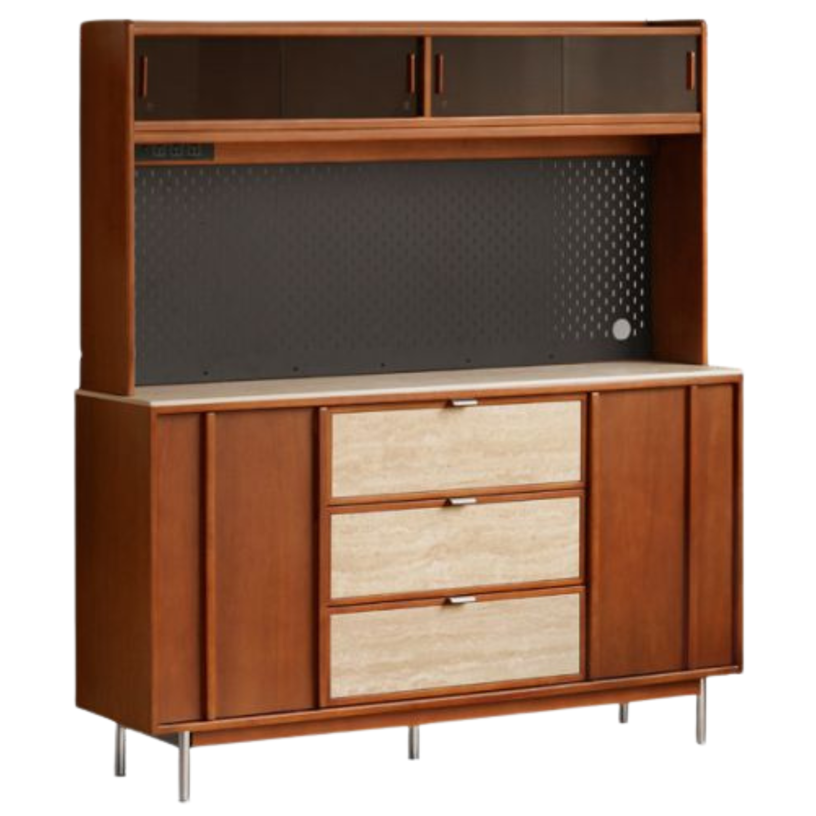 Poplar Solid Wood Medieval Style Retro Buffet
