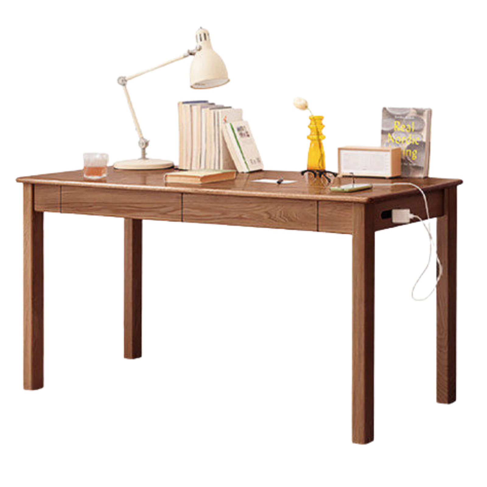 Black Walnut, Ash Solid Wood Modern Writing Desk