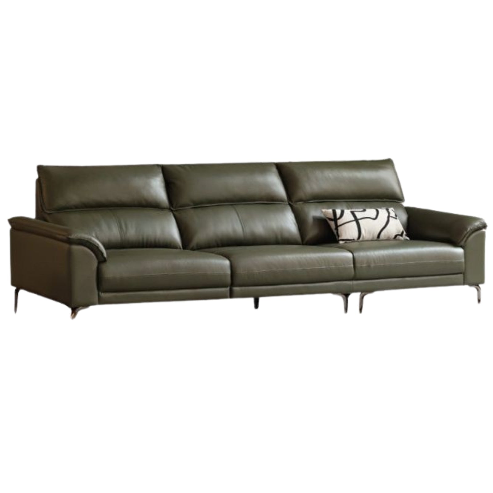 Genuine Leather Italian Minimalist Sectional Sofa – First-Layer Cowhide Corner Sofa with Chaise Lounge