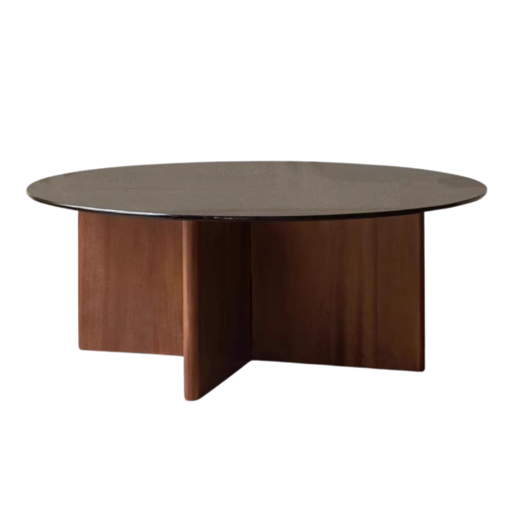 Black Walnut Combination Round Coffee Table