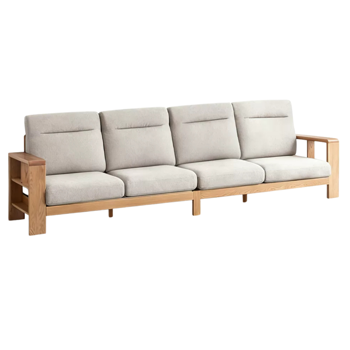Oak, Ash Solid Wood Sectional Sofa-two colors available