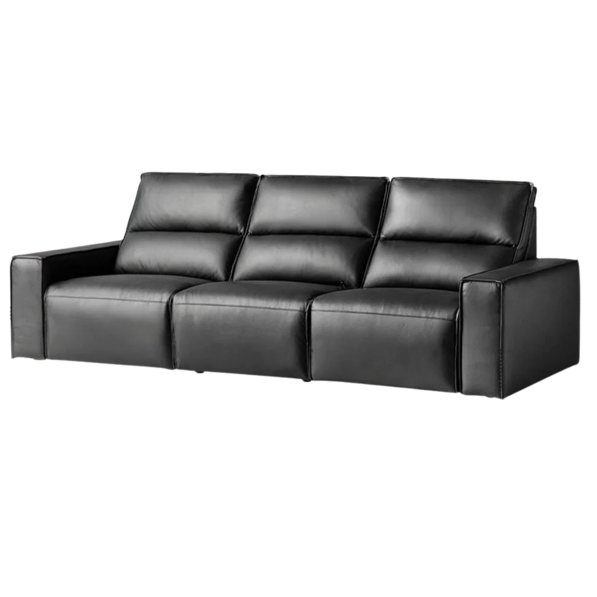 Genuine Leather Power Reclining Sofa with Adjustable Headrests and USB Charging