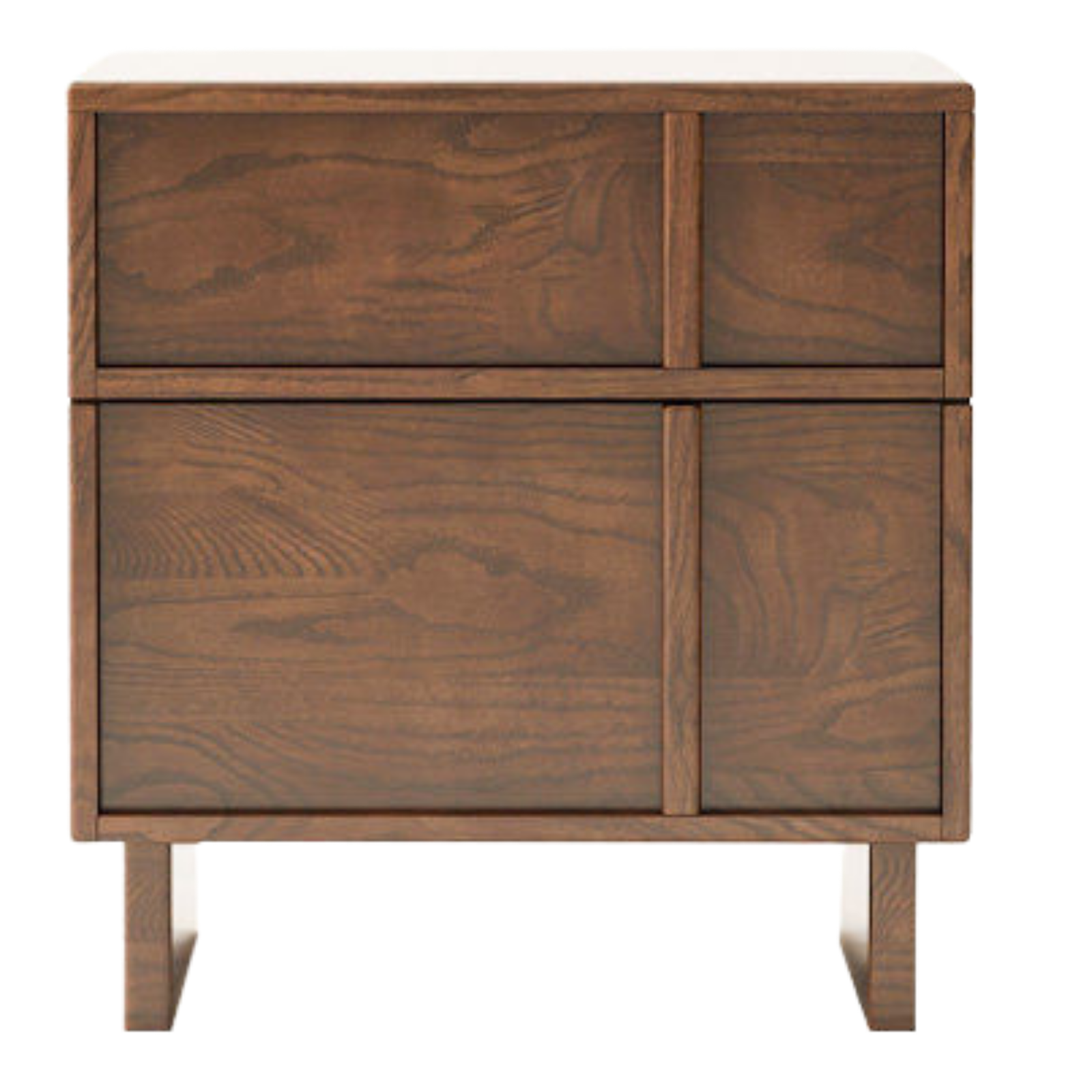 Red Oak, White Oak, White Ash Solid Wood Two-drawer Nightstand