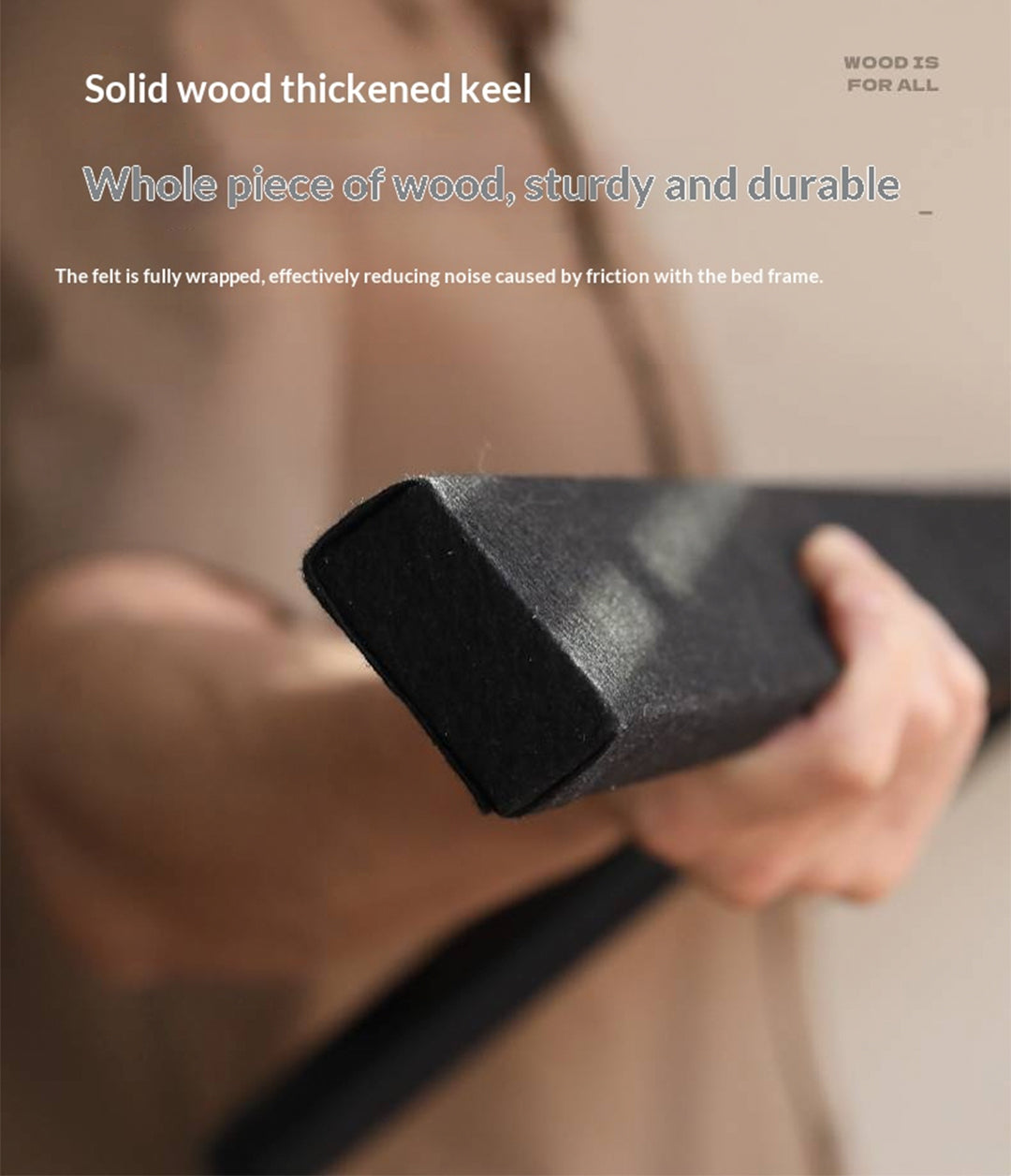 Genuine Leather Upholstered Double Bed in Solid Wood Frame