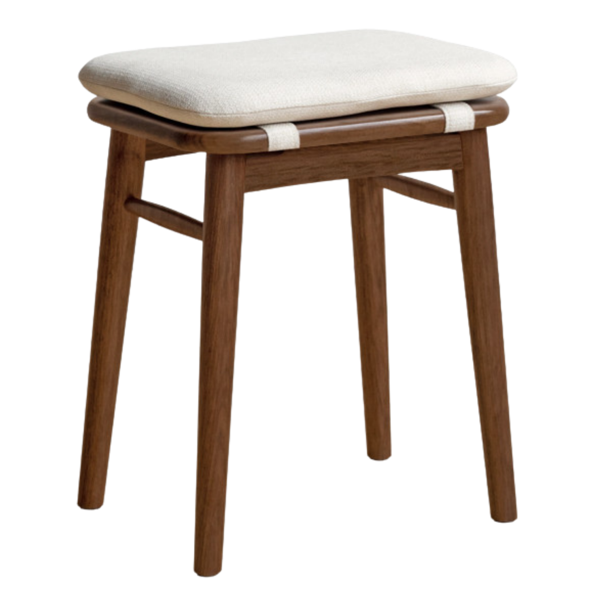 Black Walnut, Oak, Cherry, Sandalwood, Solid Rubberwood Light Luxury Makeup Stool
