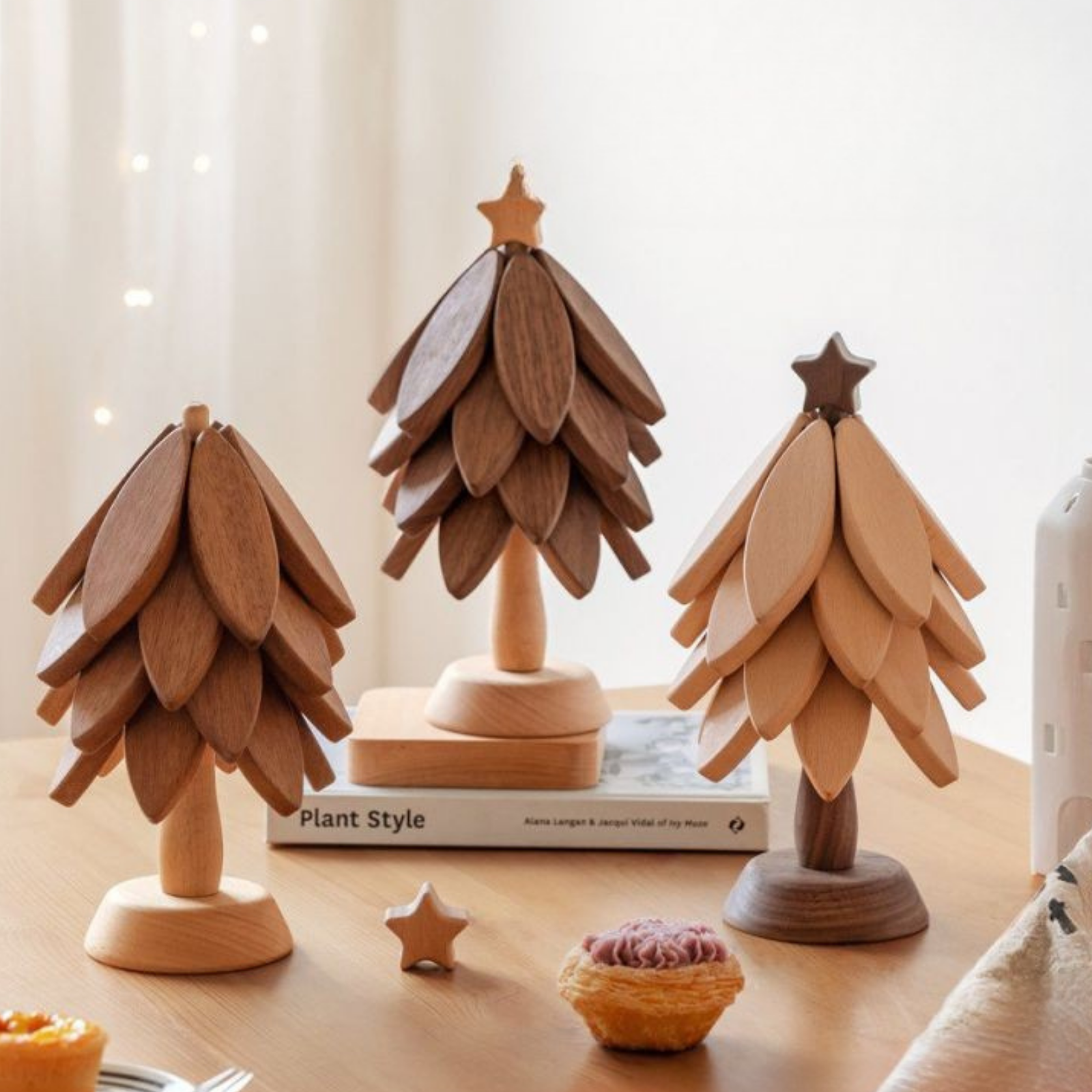 Black Walnut, Beech, Ebony Solid Wood Anti-Scalding Kitchen Mat with Heat Insulation