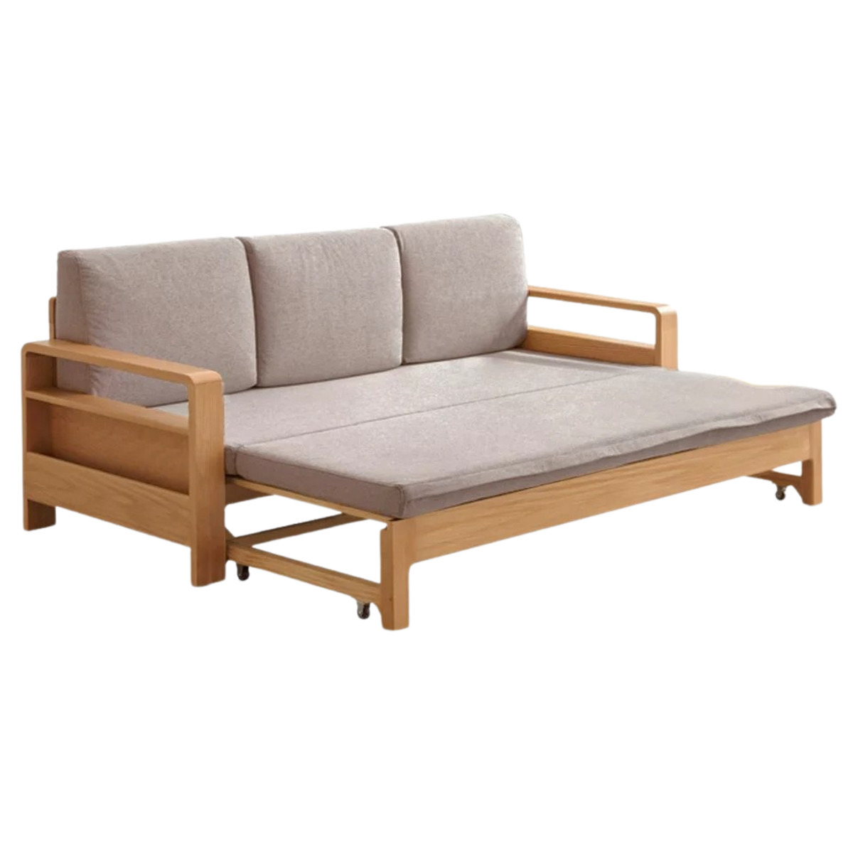 Oak, Beech Solid Wood Multifunctional Storage Sofa Bed