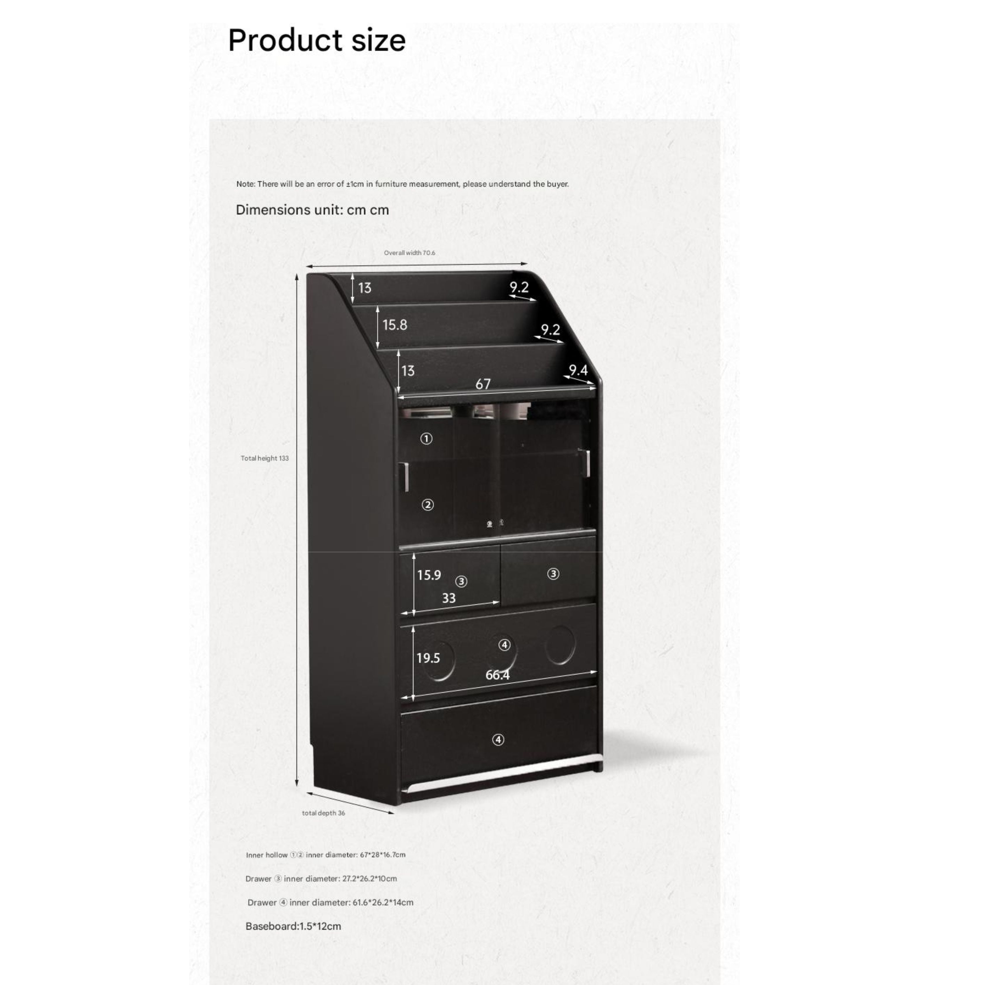 Solid Rubberwood Bauhaus Style Side Cabinet.