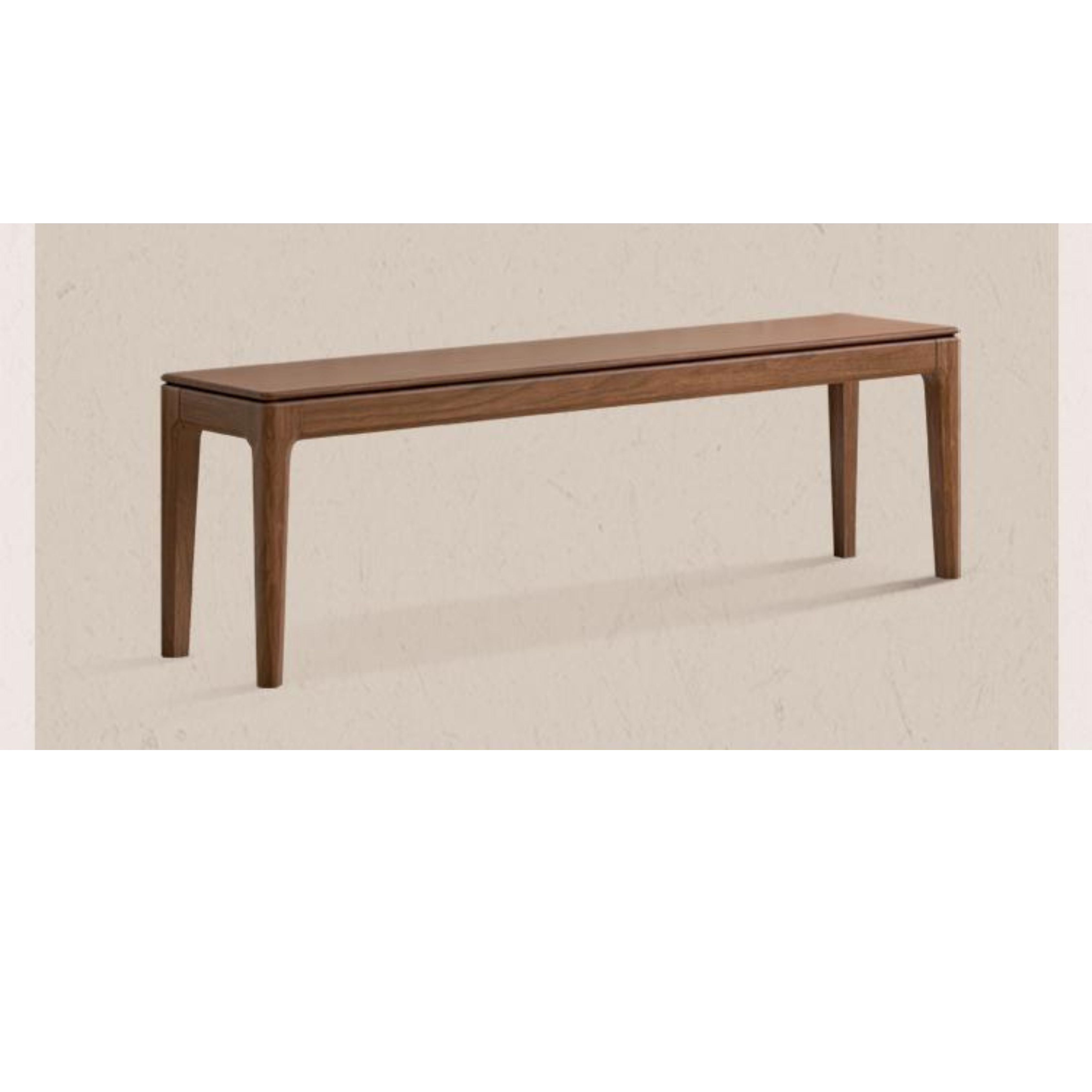 Black Walnut Solid Wood Nordic Long Bench