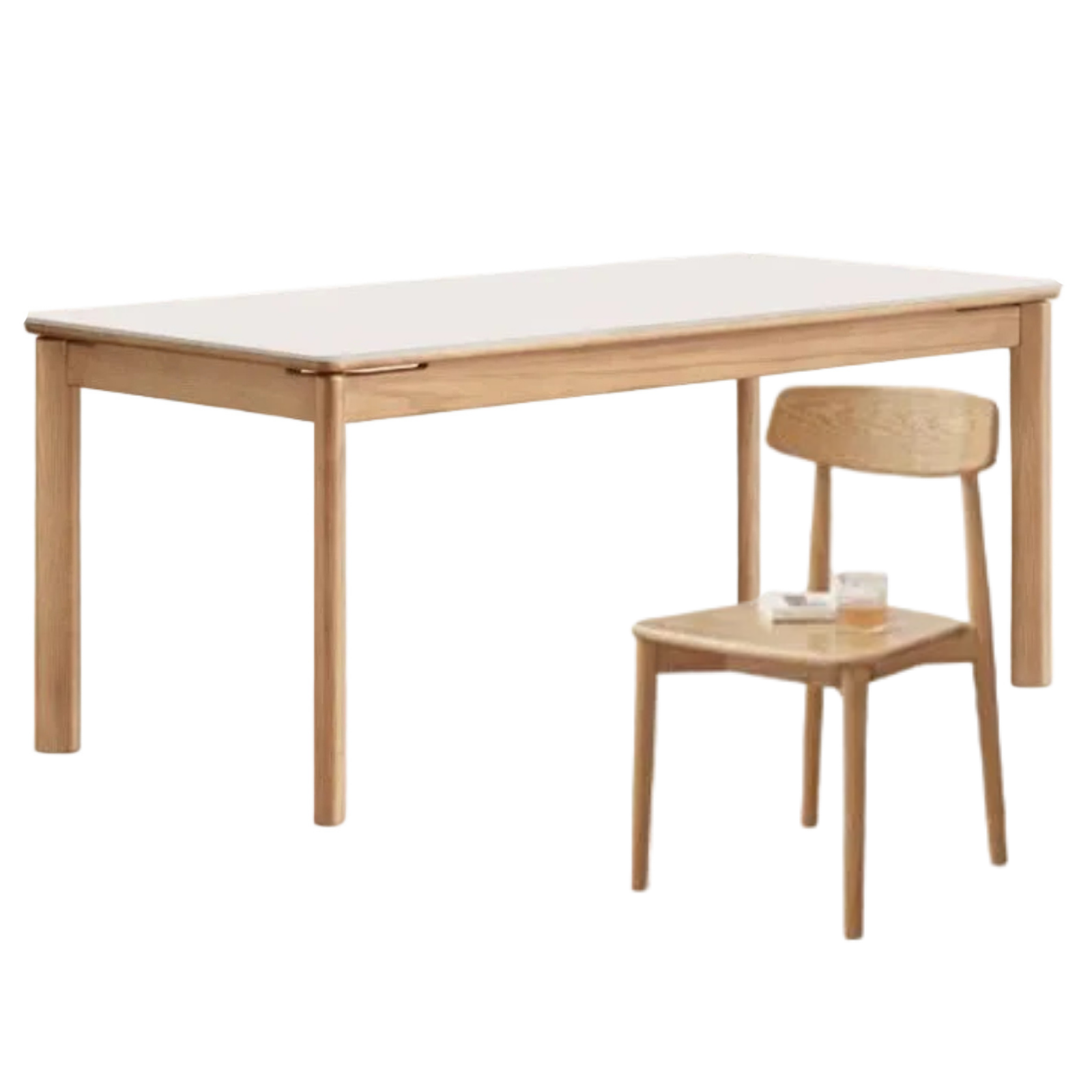 Ash, Oak Solid Wood Modern Minimalist Style Slab Dining Table