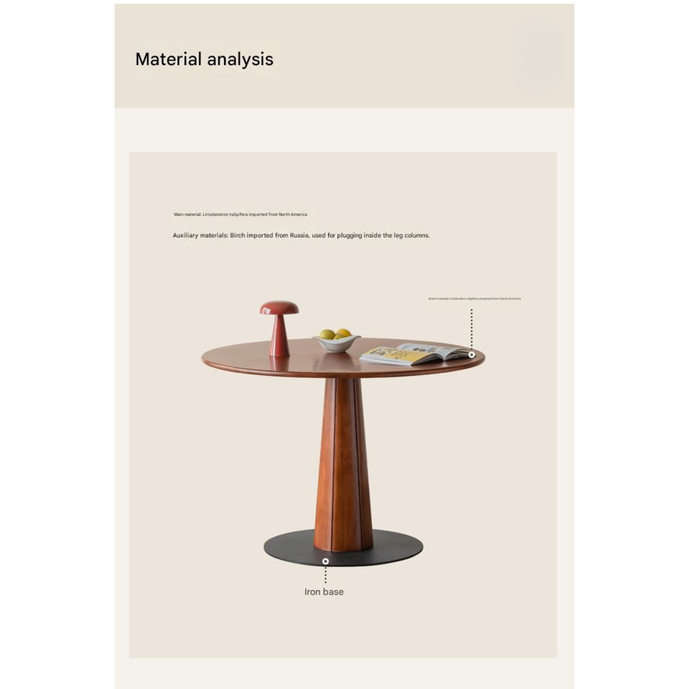 Poplar Solid Wood Retro Medieval Style Dining Table