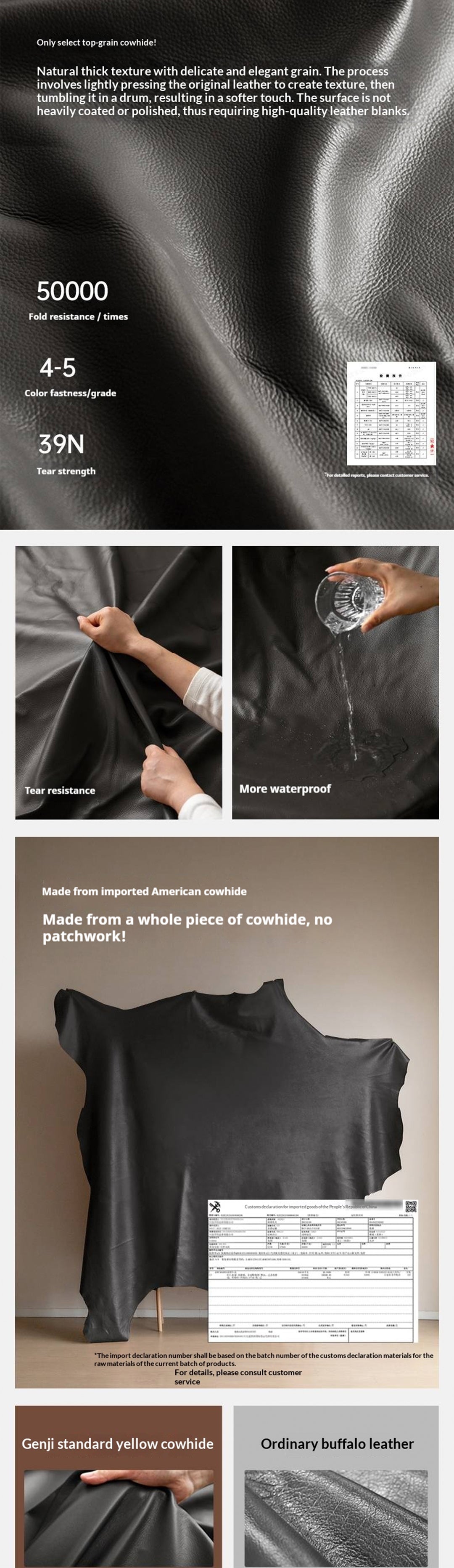 Genuine Leather Bed in Light Luxury Style