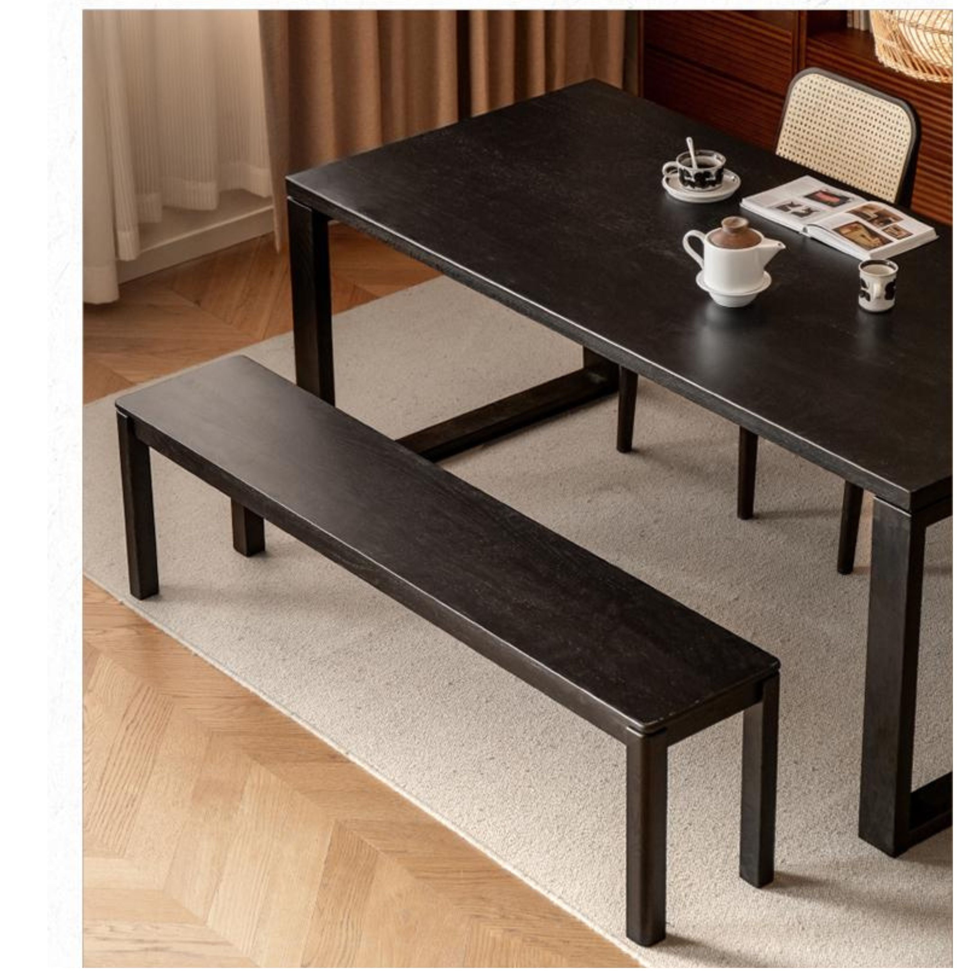 Oak Solid Wood American Modern Bench