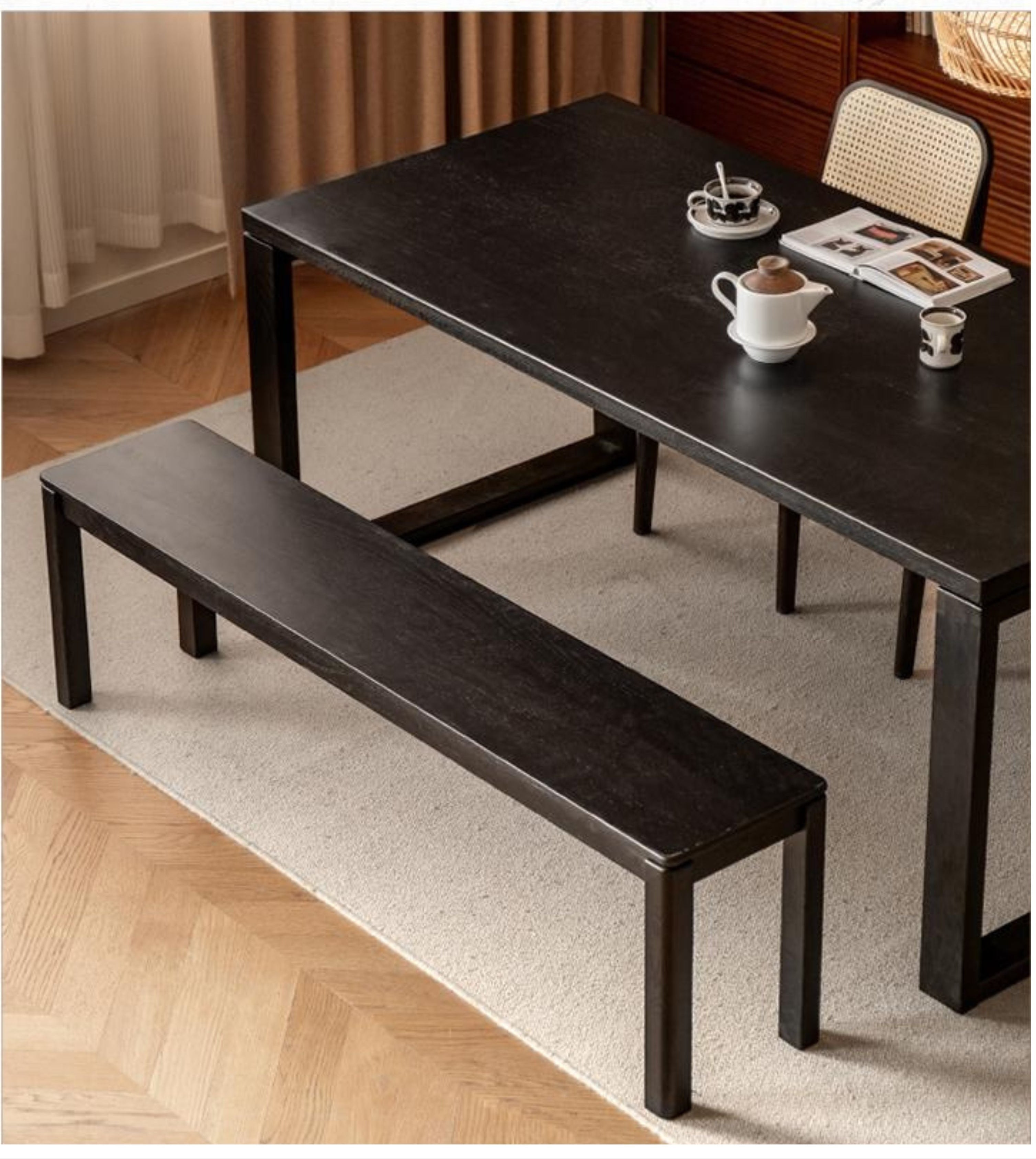 Oak Solid Wood American Modern Bench