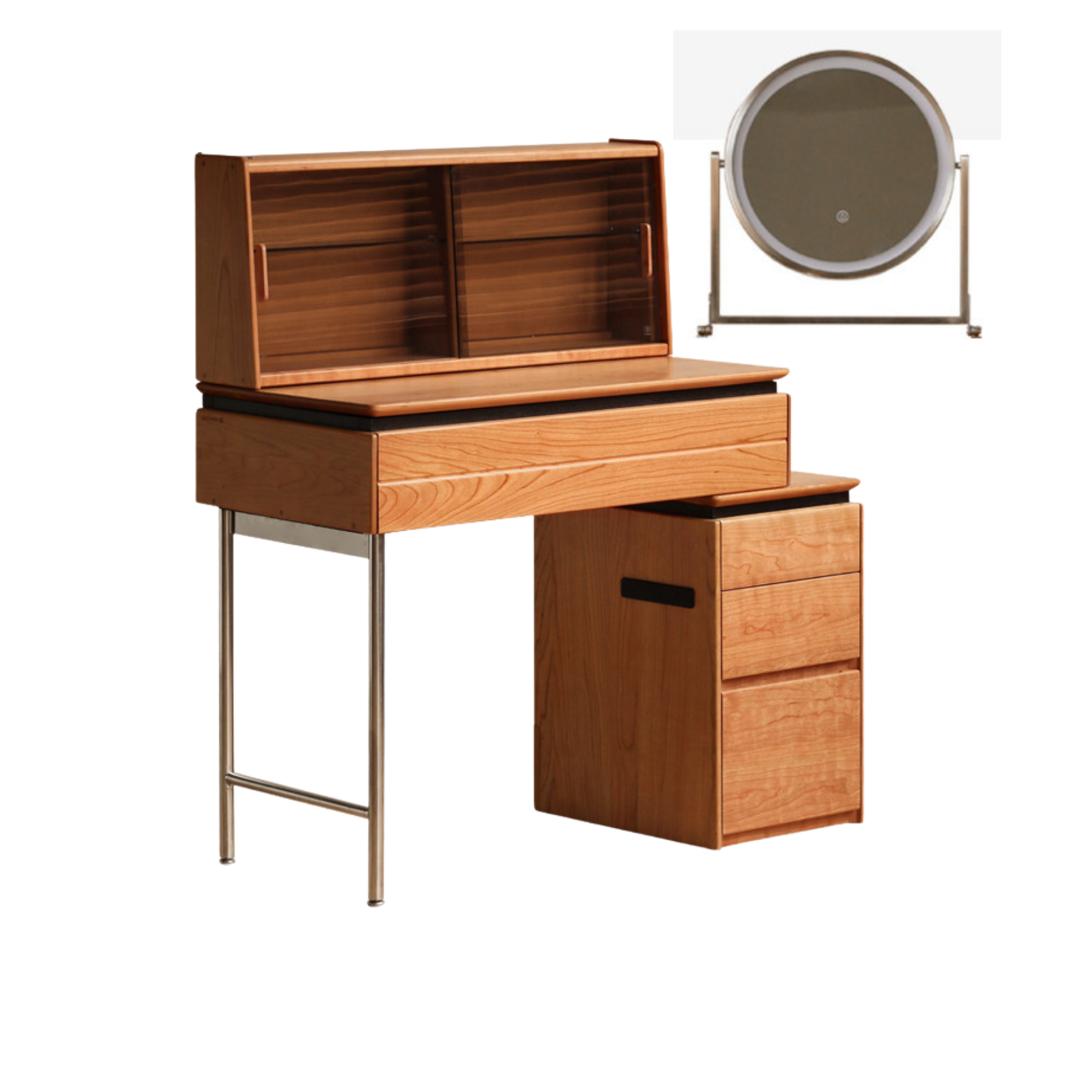 Cherry Solid Wood Retractable Dressing Table