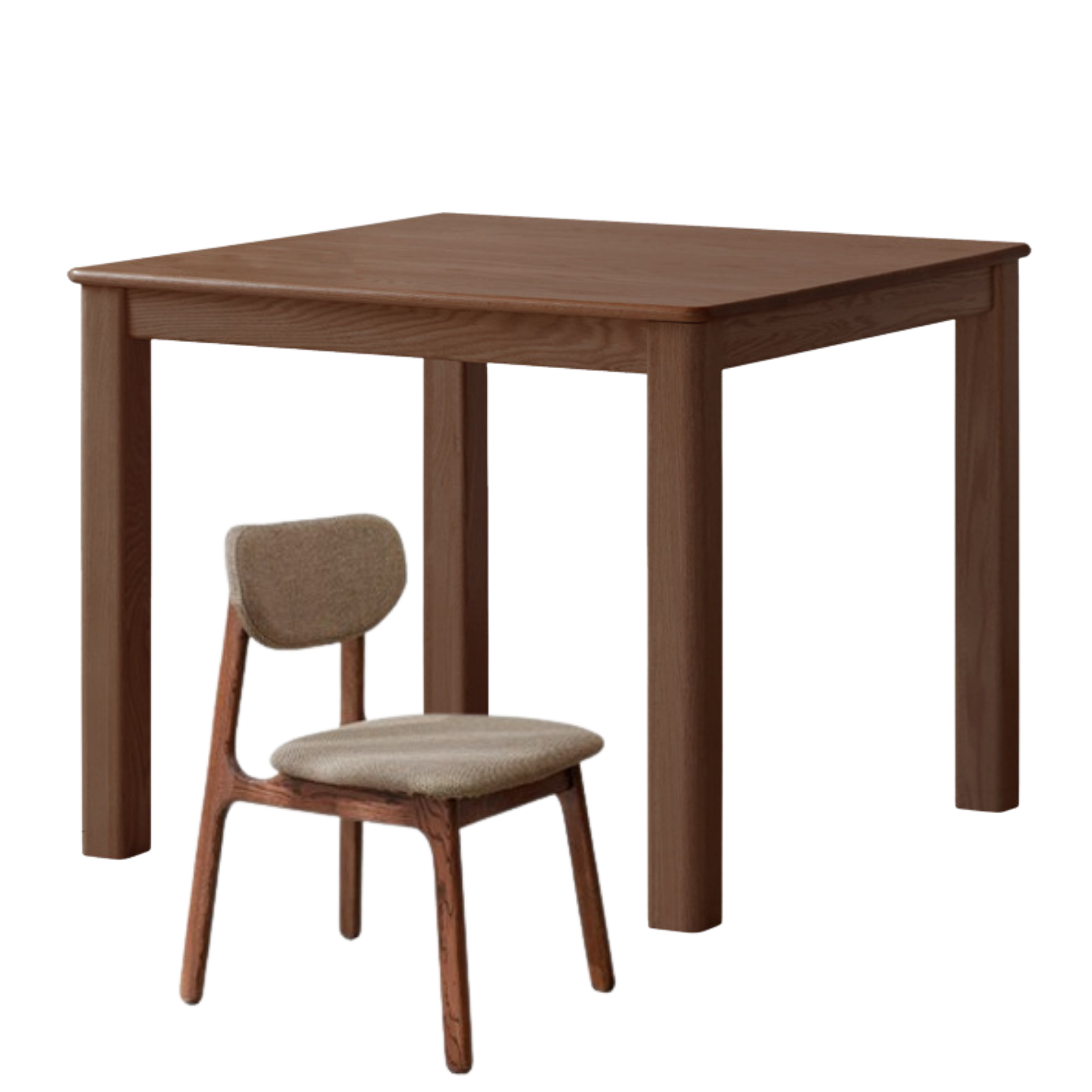 Solid Rubberwood, Oak Solid Wood Square Dining Table