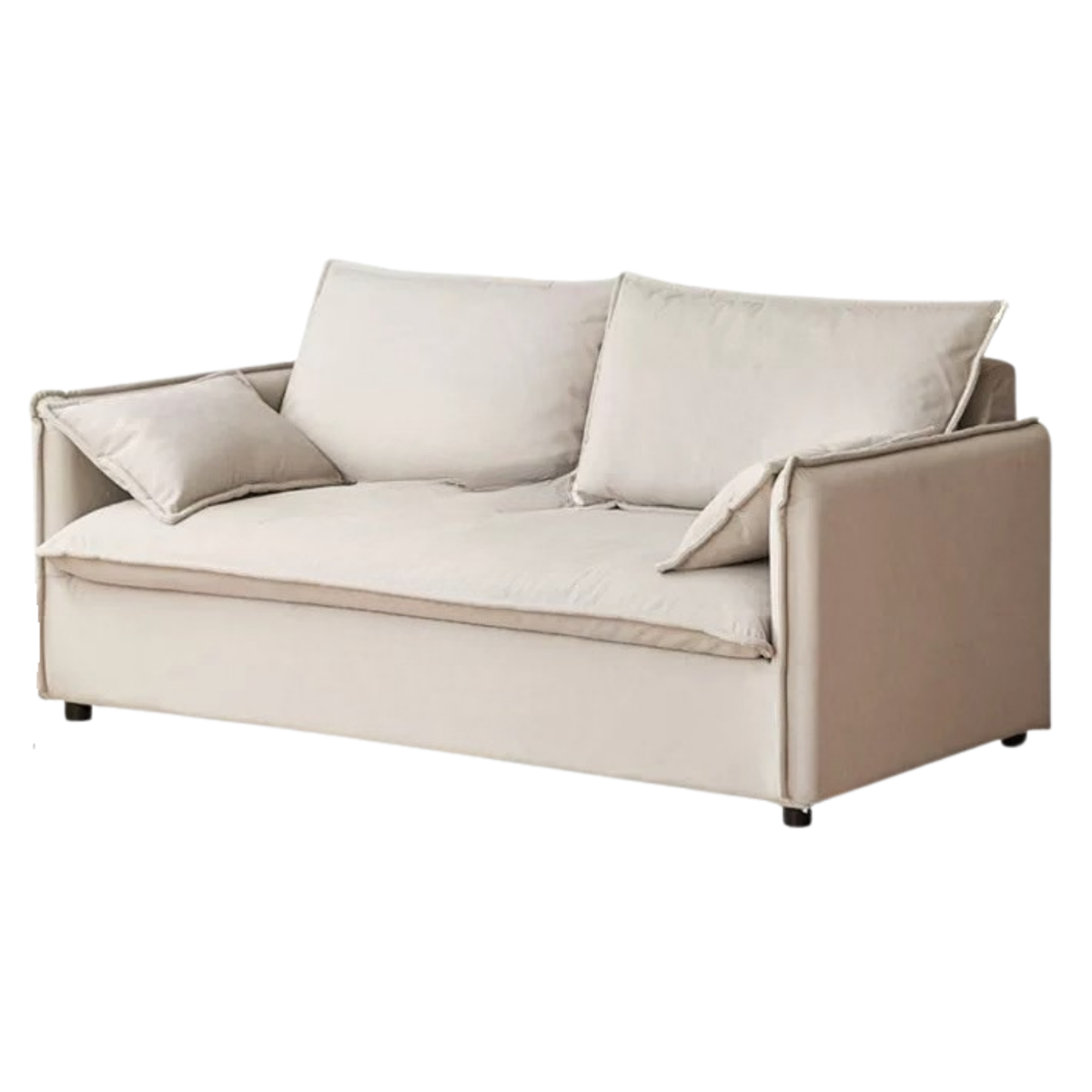 Cream-style washable fabric sofa with relaxed silhouette
