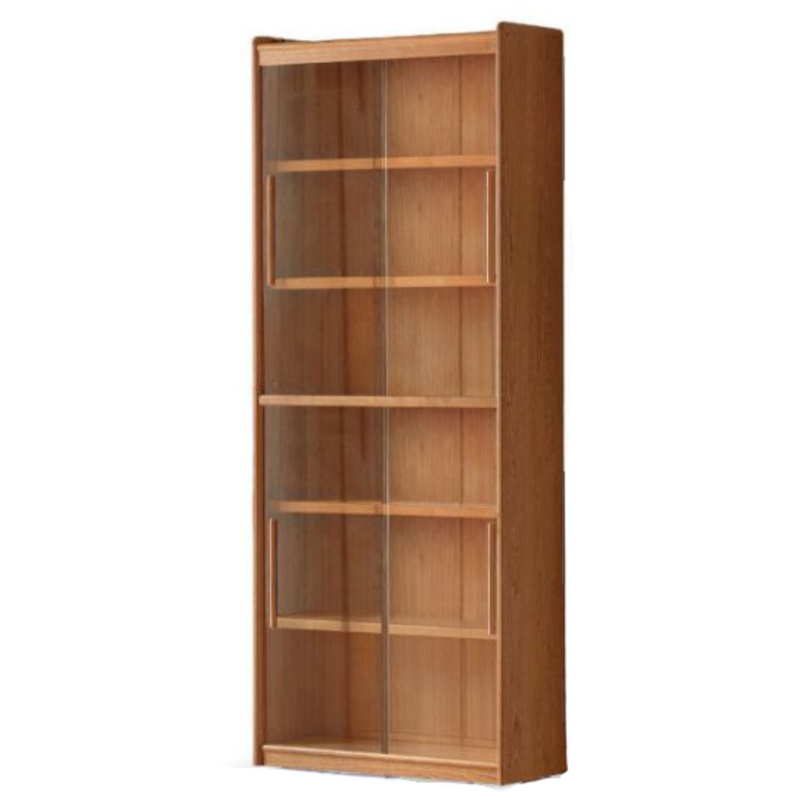 Cherry Solid Wood Bookcase with Wall Integration and Floor Storage Cabinet