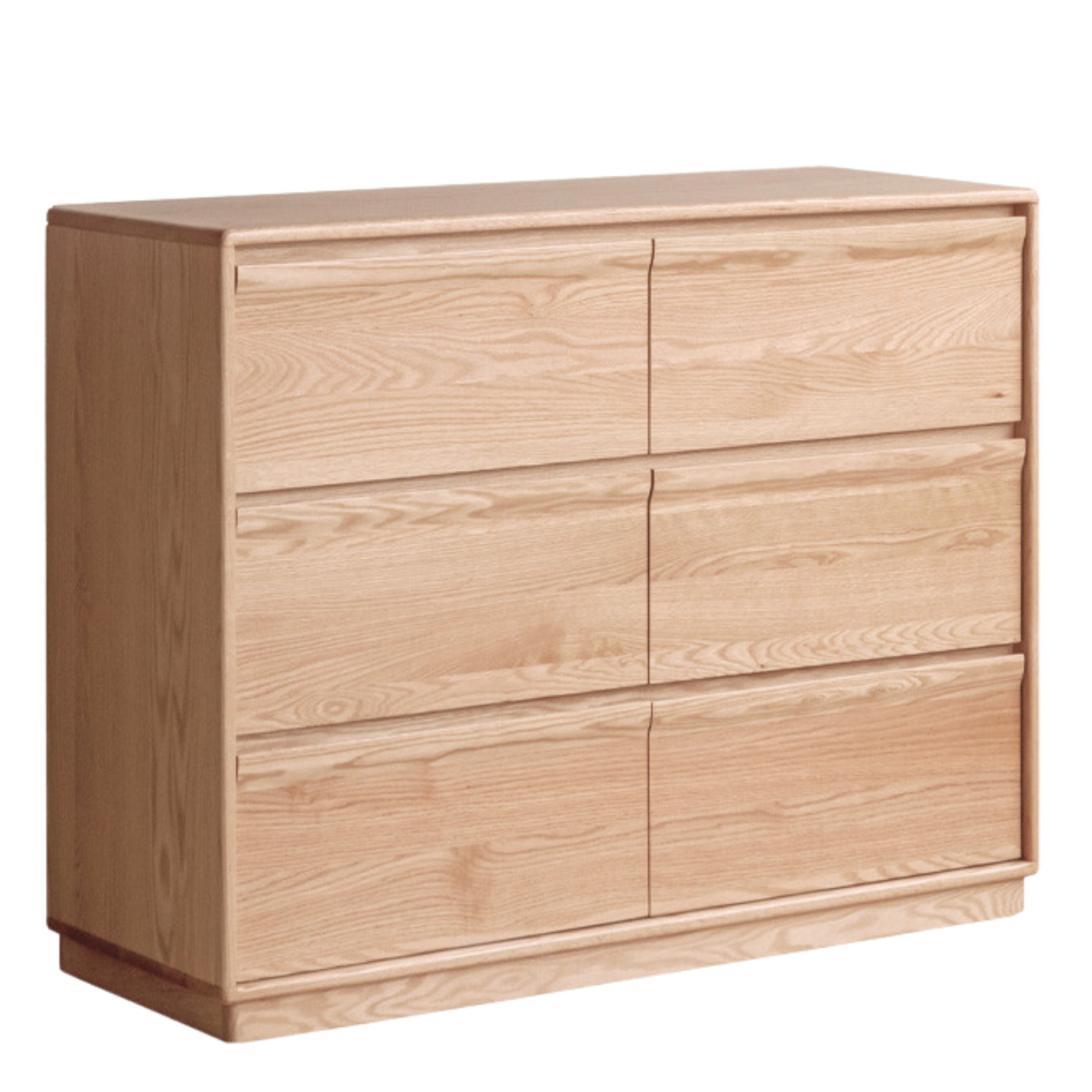 Ash Solid Wood Log Style Six Drawers Cabinet