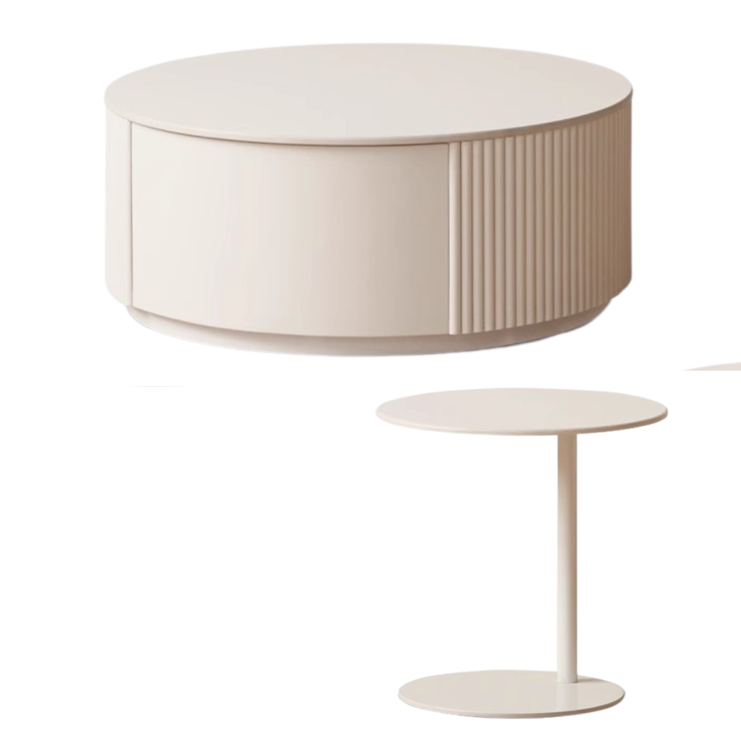 Ash Solid Wood Milk Oil Wind Combination Storage Rock Coffee Table.