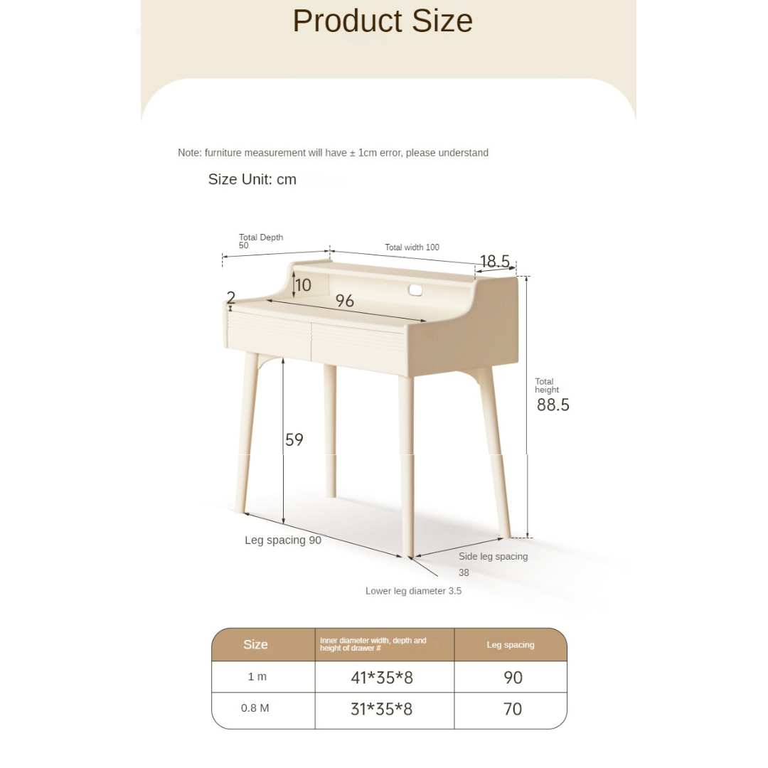 Poplar Solid Wood Cream Style Dressing Table.