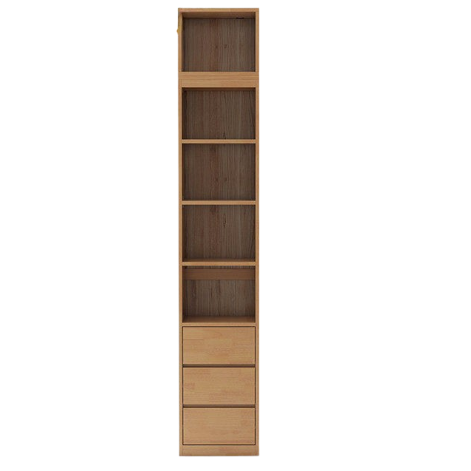 Oak, Solid Rubberwood Modern Bookcase Storage