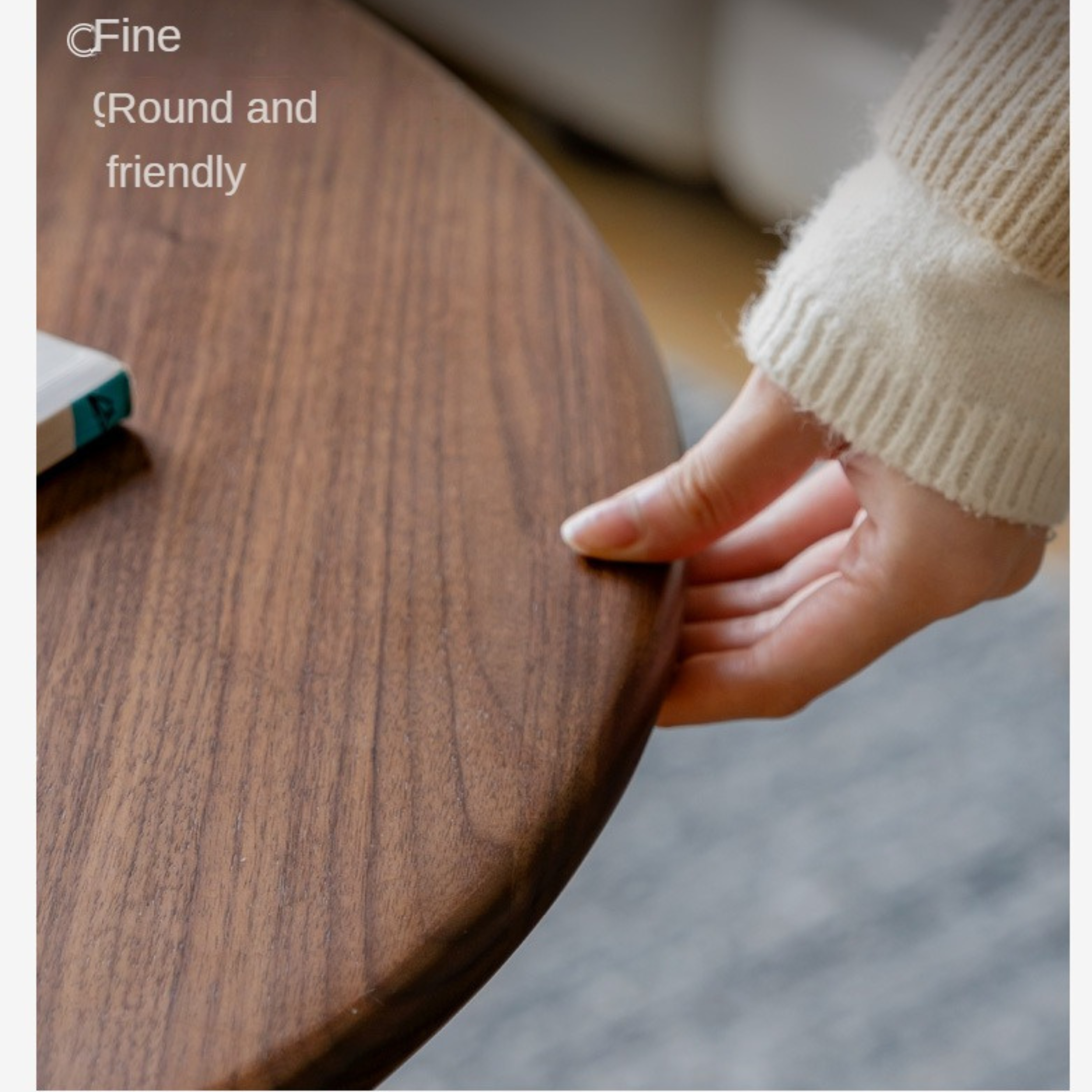 Black Walnut, Golden Sandalwood, Oak Round Solid Wood Coffee Table