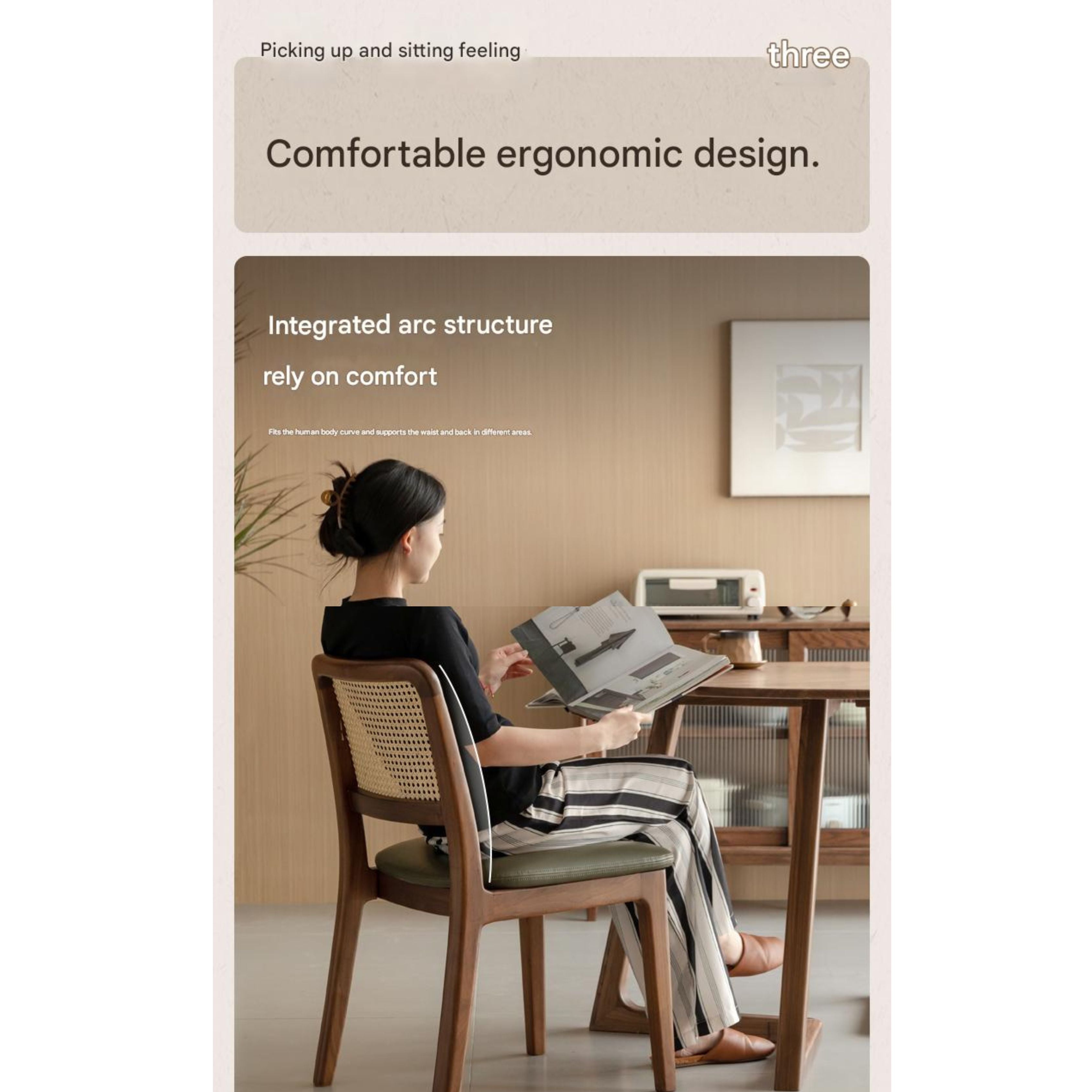 Set 4 pcs Black Walnut, Oak, Ash, Beech, Sandalwood Solid Wood Dining Chair