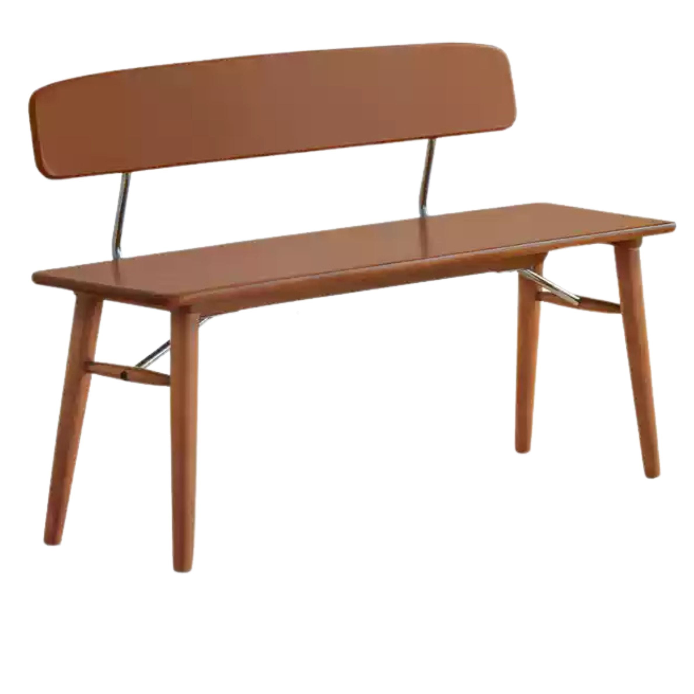 Beech, Birch Solid Wood Organic Leather Long Bench