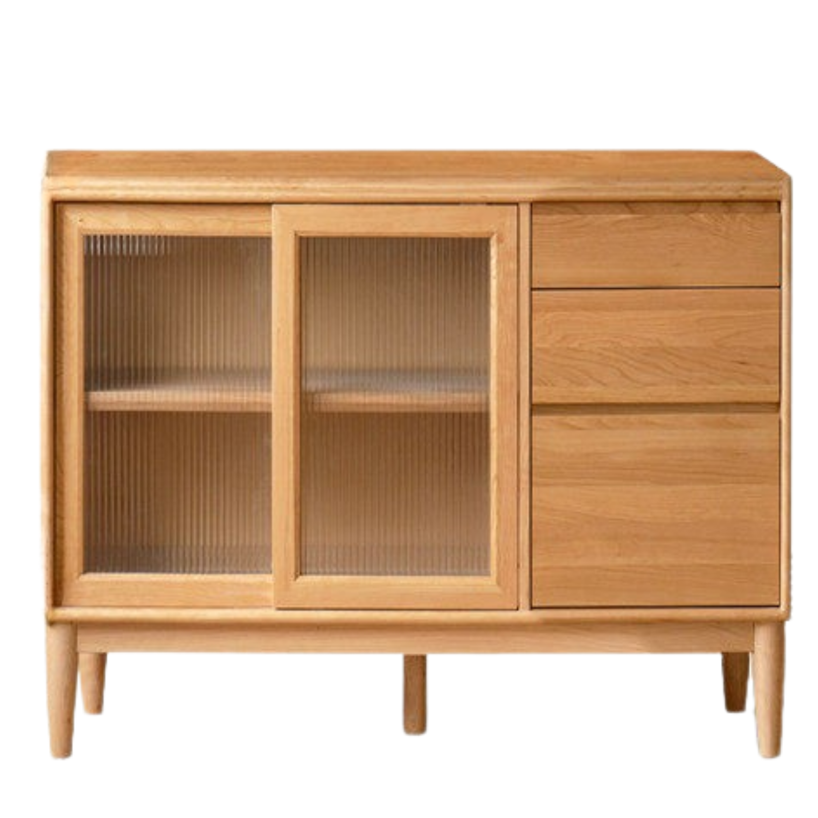 Cherry, Oak, Birch Solid Wood Rock Board Dining Cabinet Integrated High