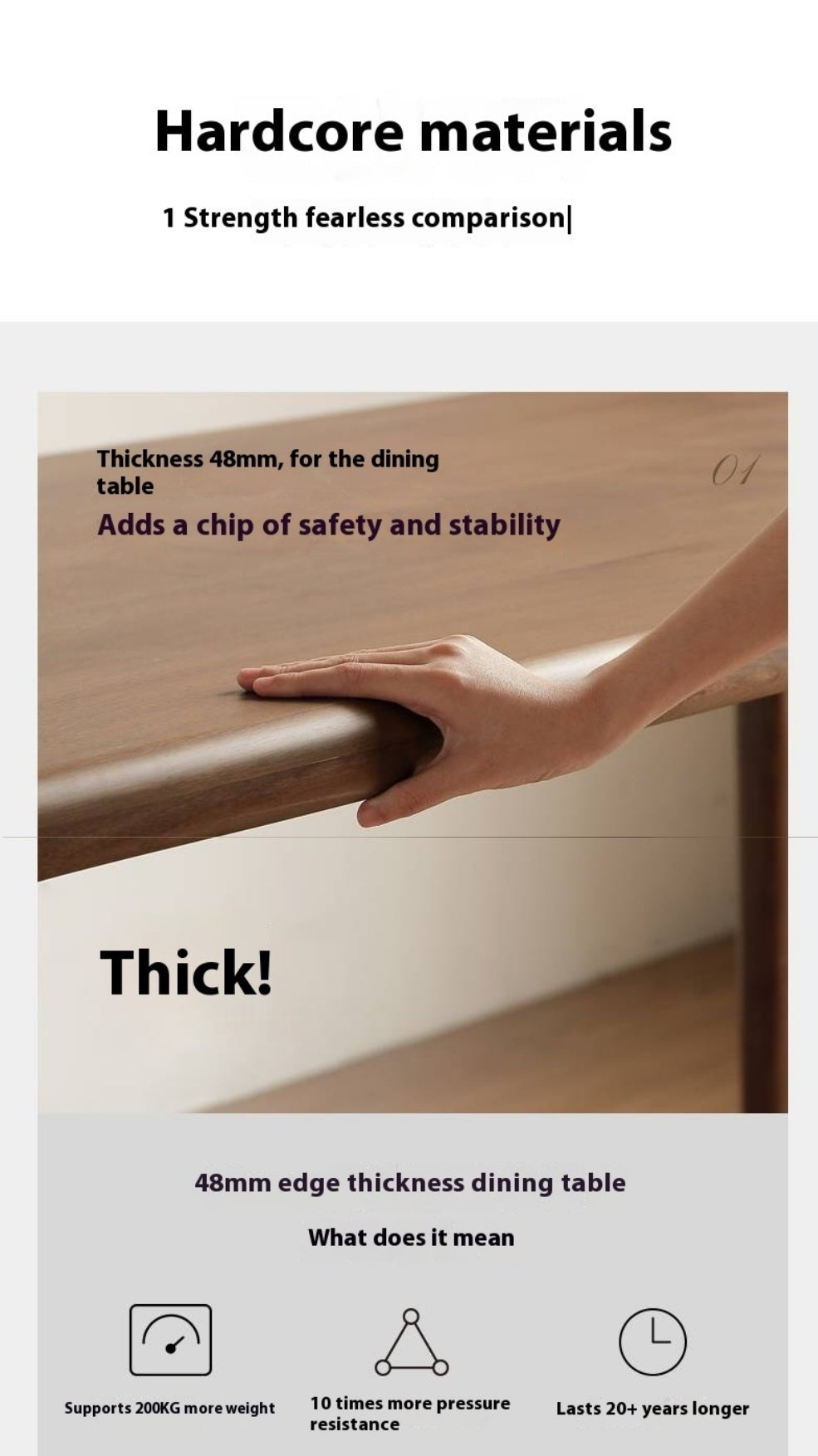 Black Walnut Solid Wood Rectangular Dining Table