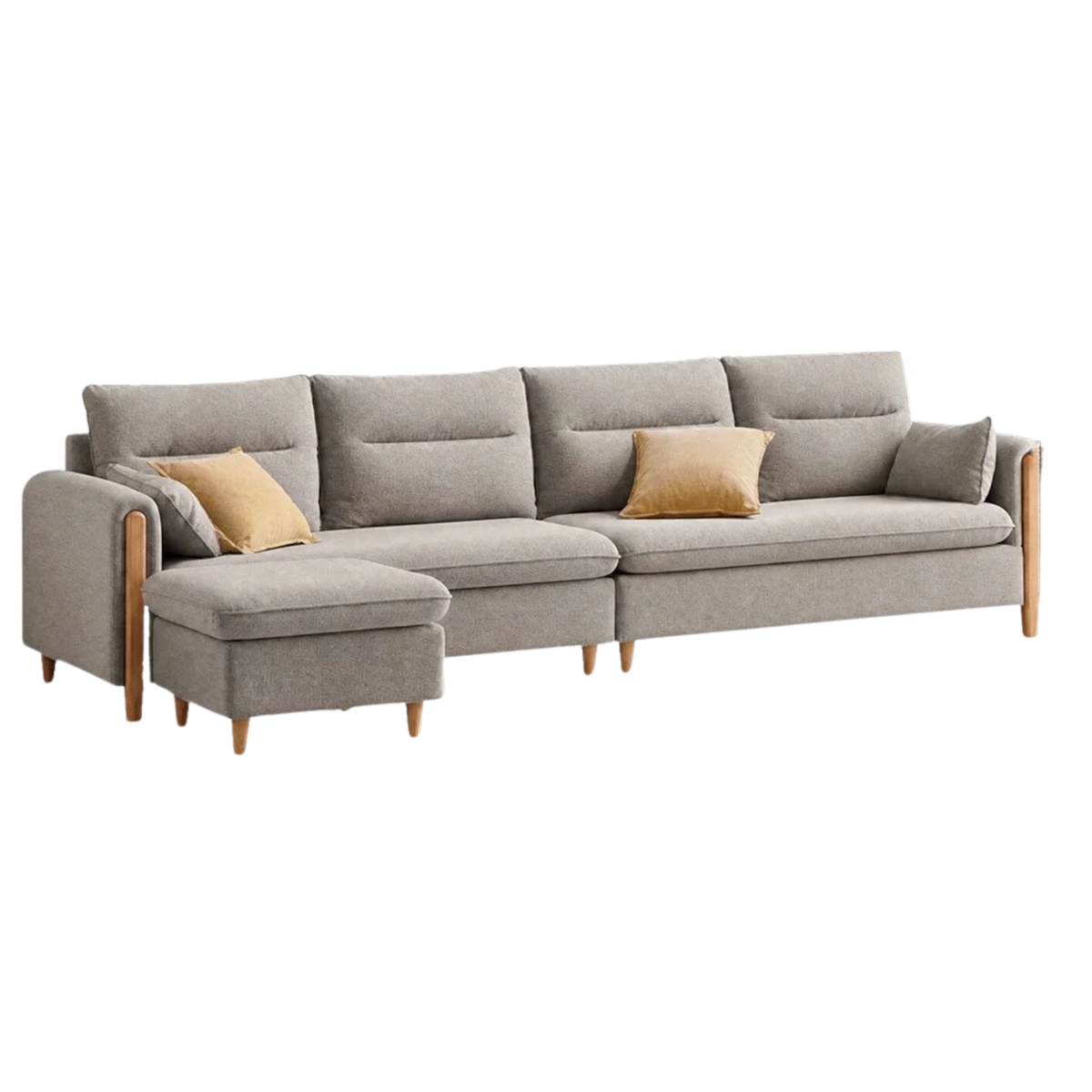 Ash Solid Wood Modern Corner-Style Fabric Sofa