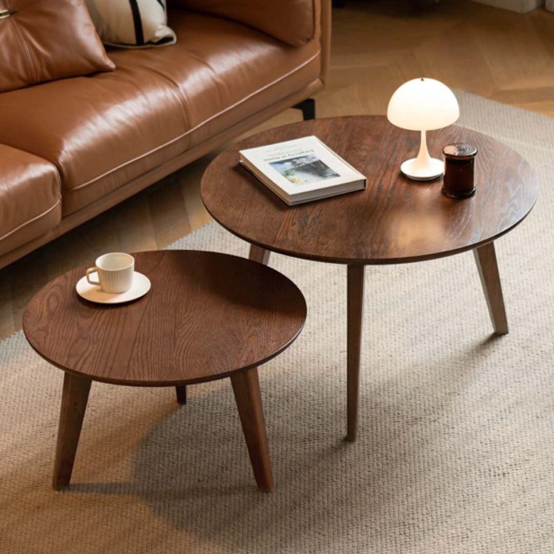 Oak Solid Wood Side Table Combination