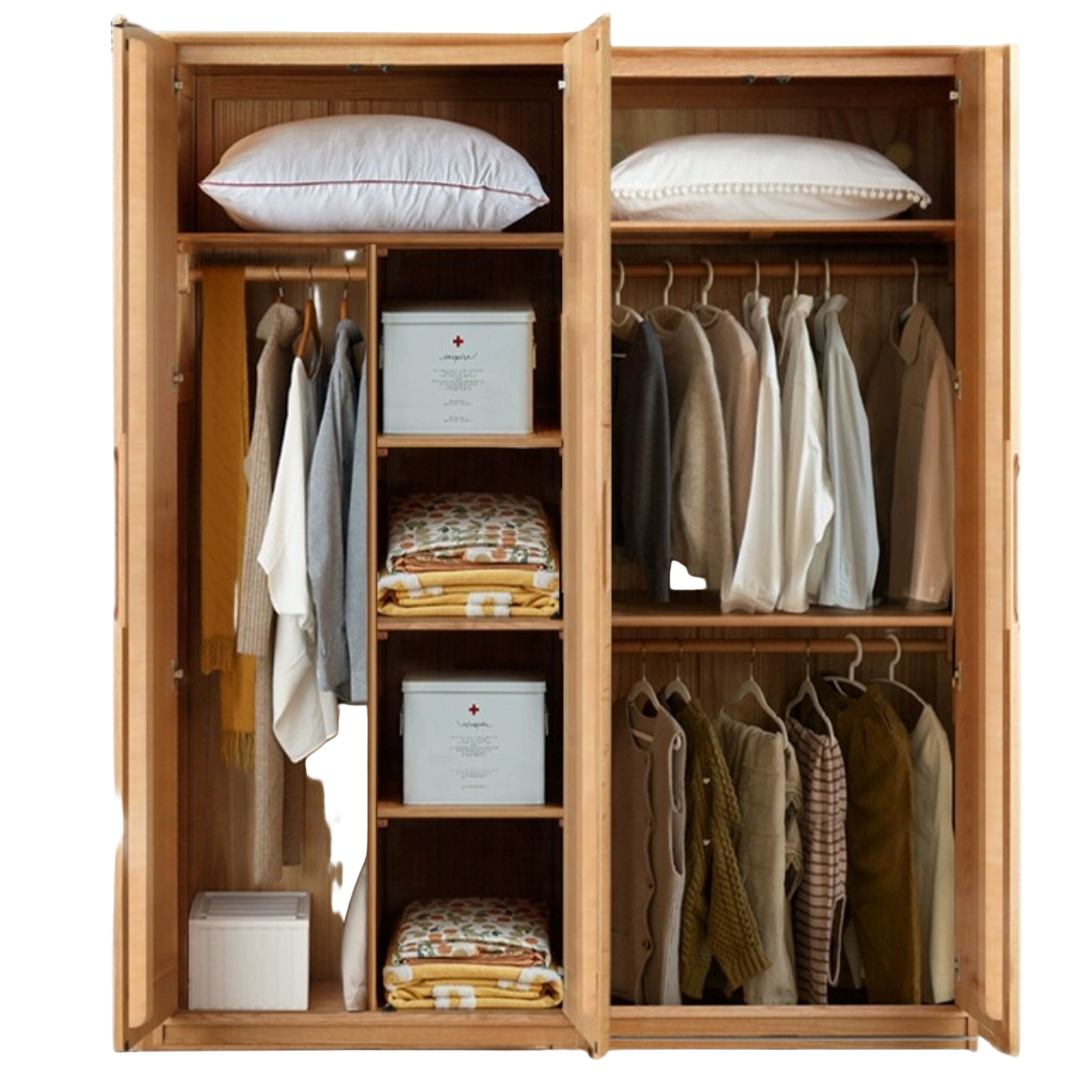 Oak, Ash Solid Wood Wardrobe.