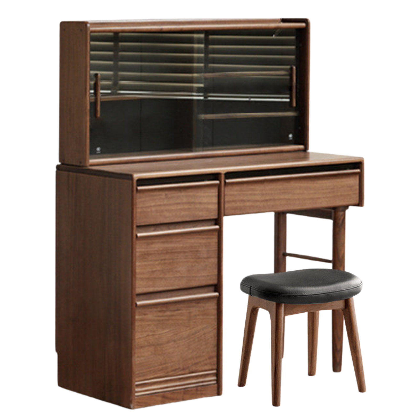 Black Walnut Solid Wood Light Luxury Vanity Table.