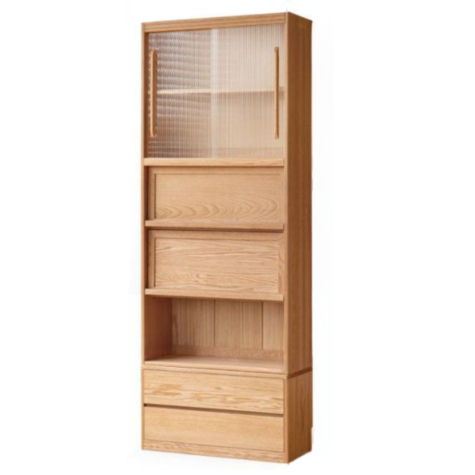 Oak, Ash Solid Wood Wall-Mounted Bookcase with Simple Storage Design