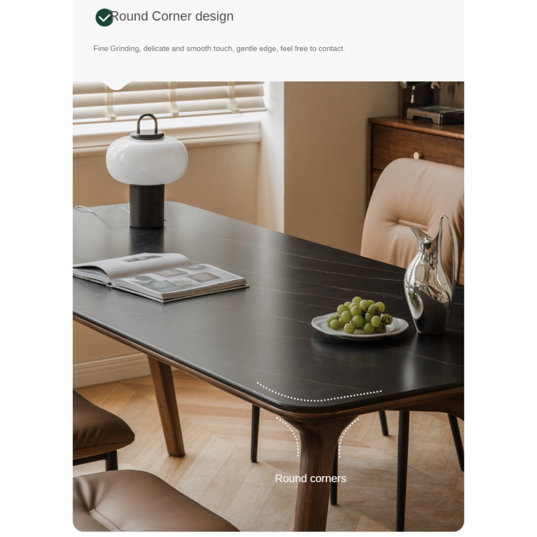 Black Walnut Solid Wood Rock Slab Dining Table