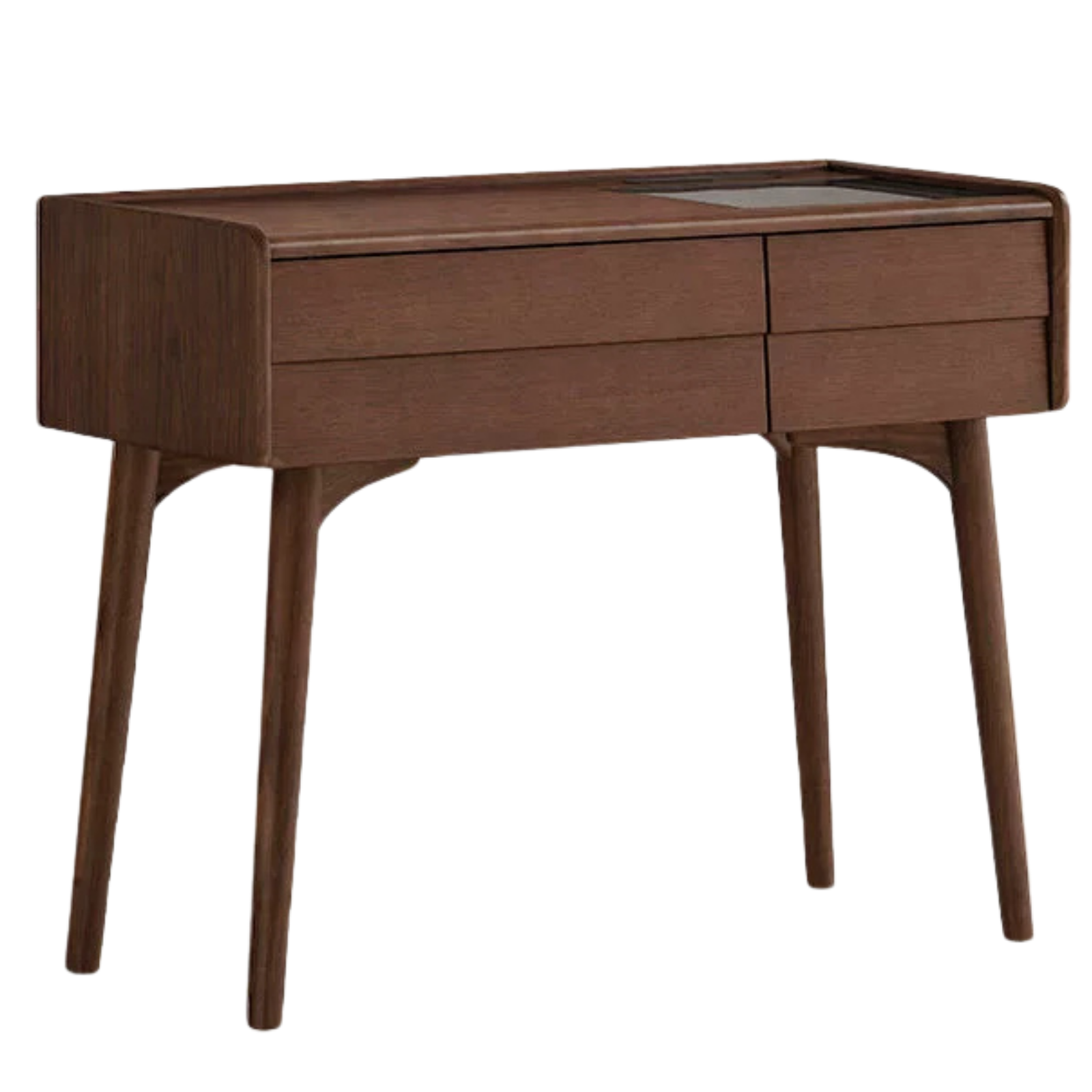 Black Walnut Solid Wood, Solid Longan Hardwood Dressing Table Italian Light Luxury Vanity Table