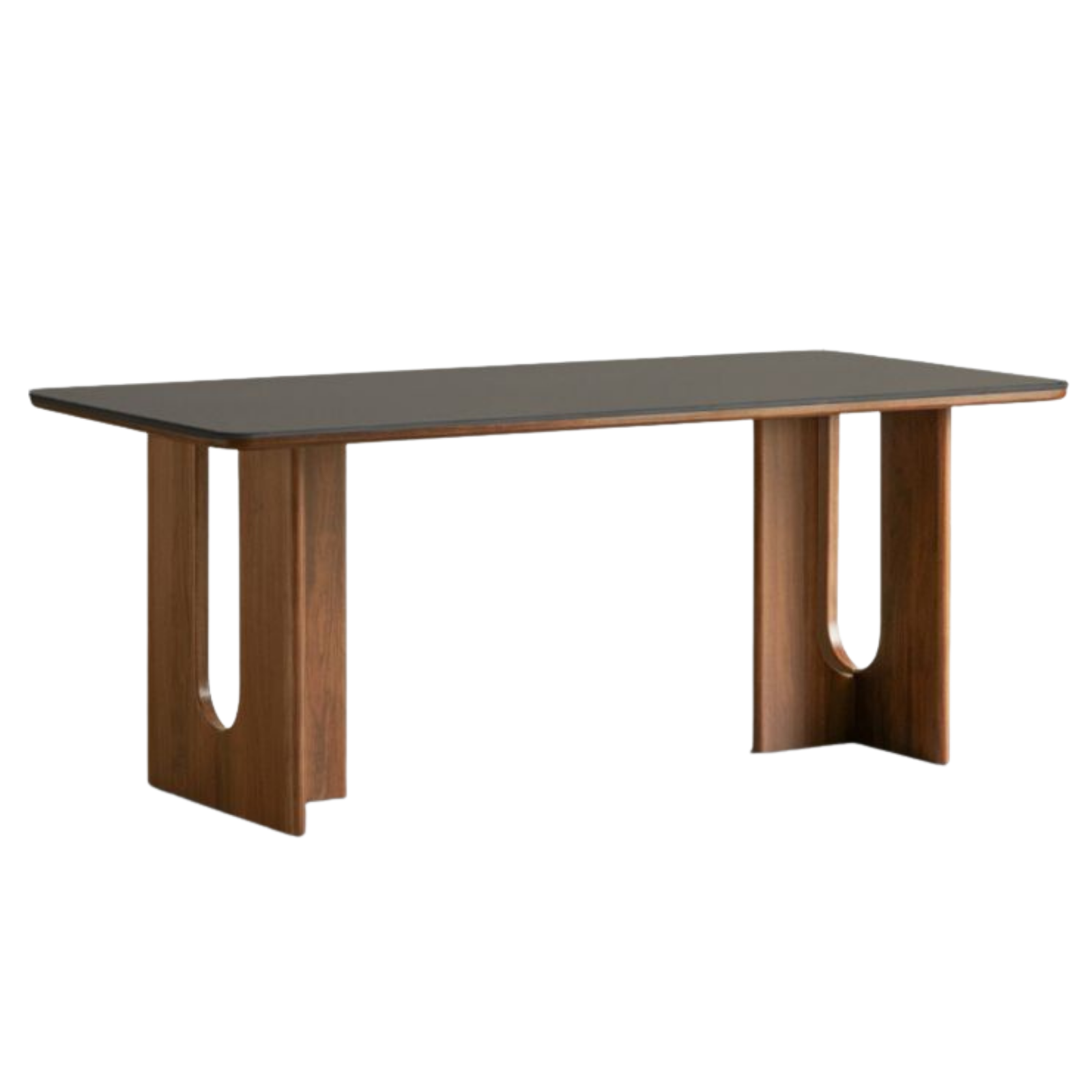 Black Walnut Solid Wood Light Luxury Style Rock Plate Dining Table