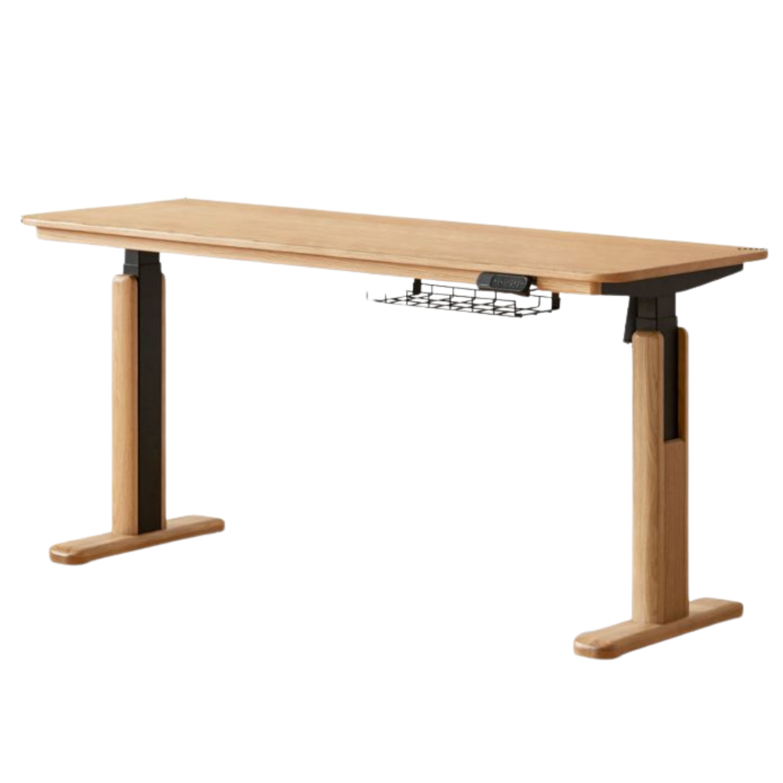 Oak Solid Wood Electric Lift Office Desk