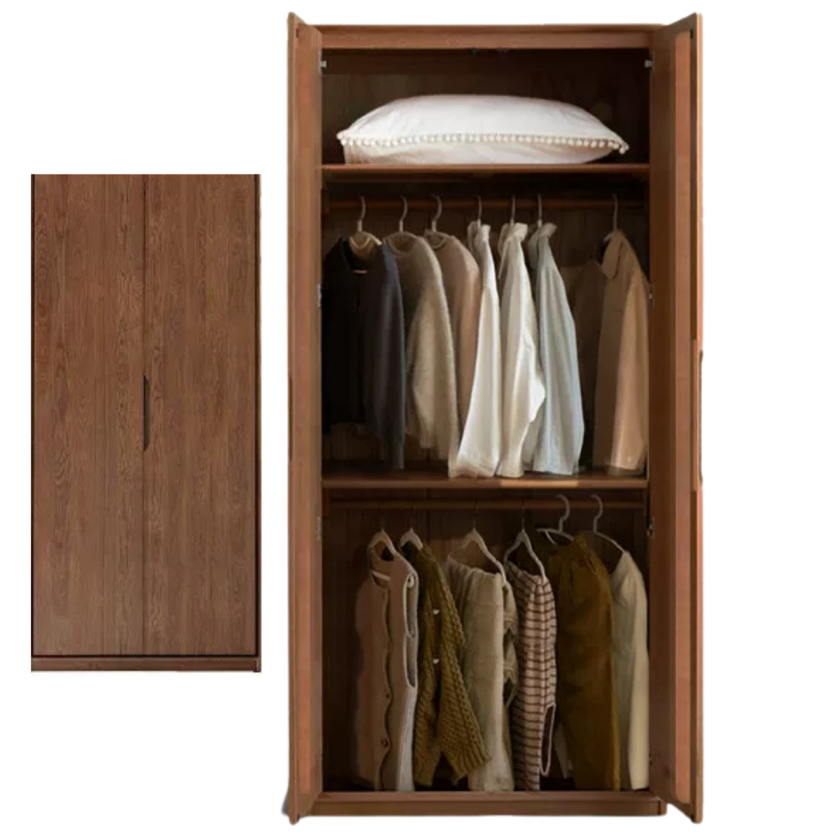 Oak, Ash Solid Wood minimalist Wardrobe