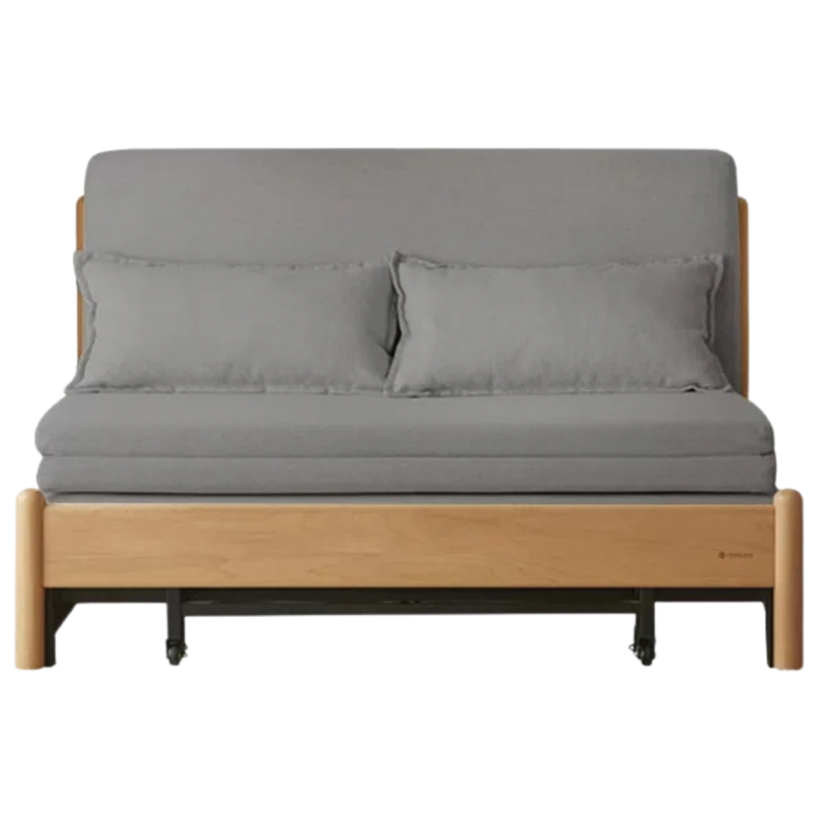 Beech Solid Wood Minimalist Pull-Out Sofa Bed