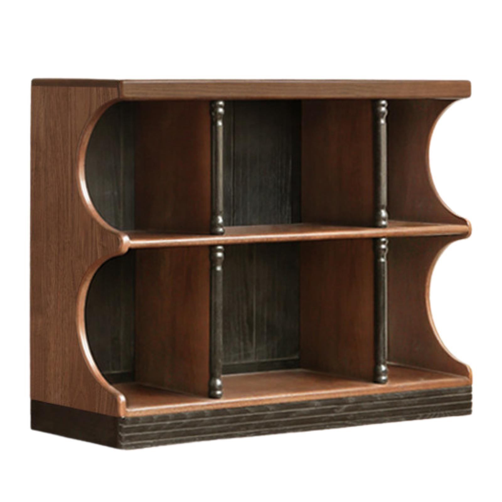 Oak, Black Walnut Solid Wood French Retro Bookcase