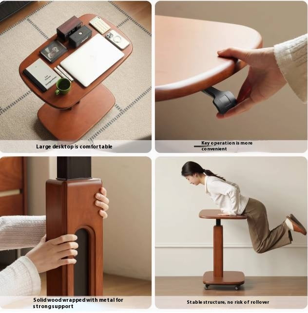 Tulipwood Solid Wood Lifting Medieval Style Side Table